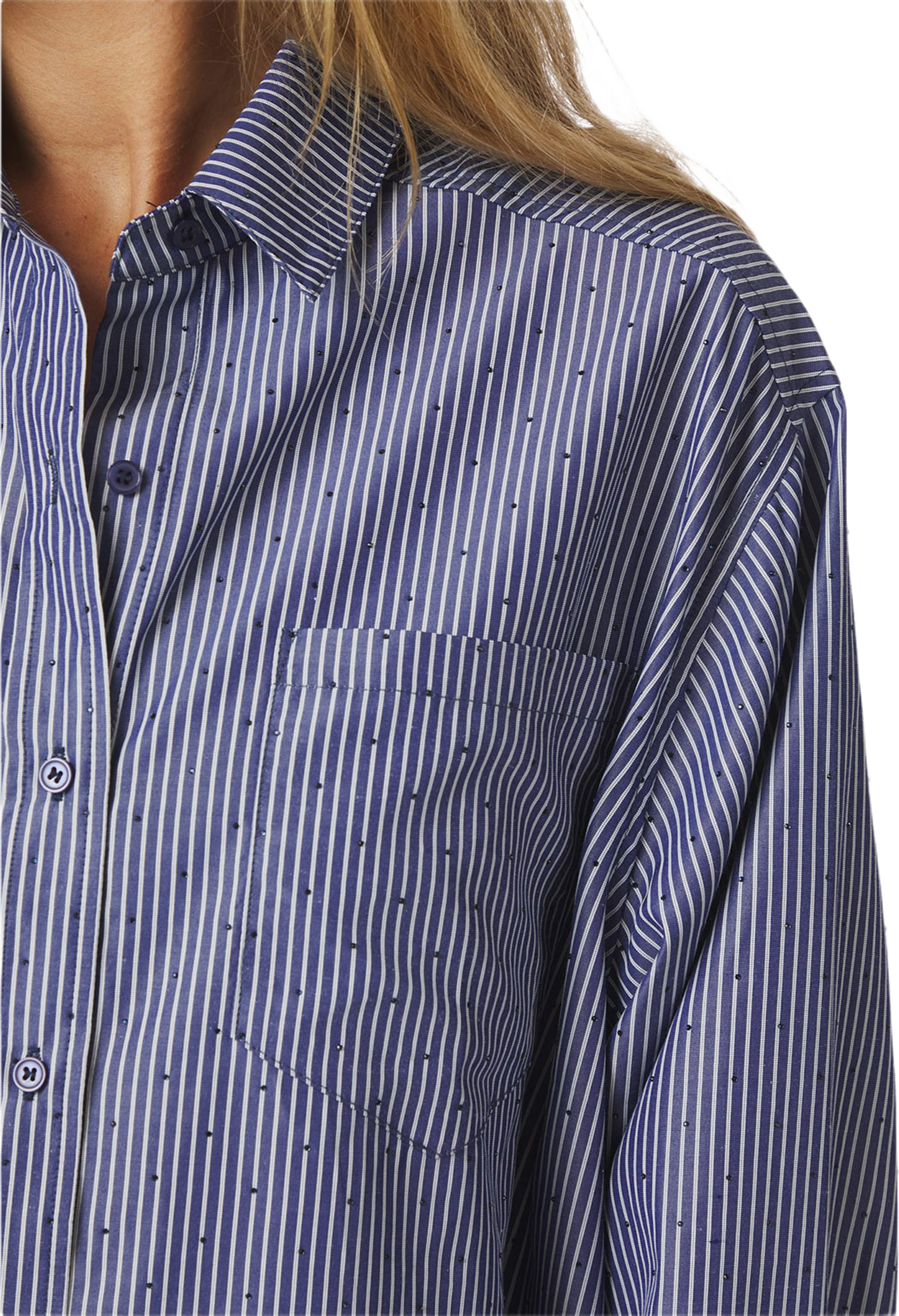 Dalma B Stripe Stone Shirt, från Neo Noir, i färgen Midnight Blue. Klicka för att öppna bilden i stort format