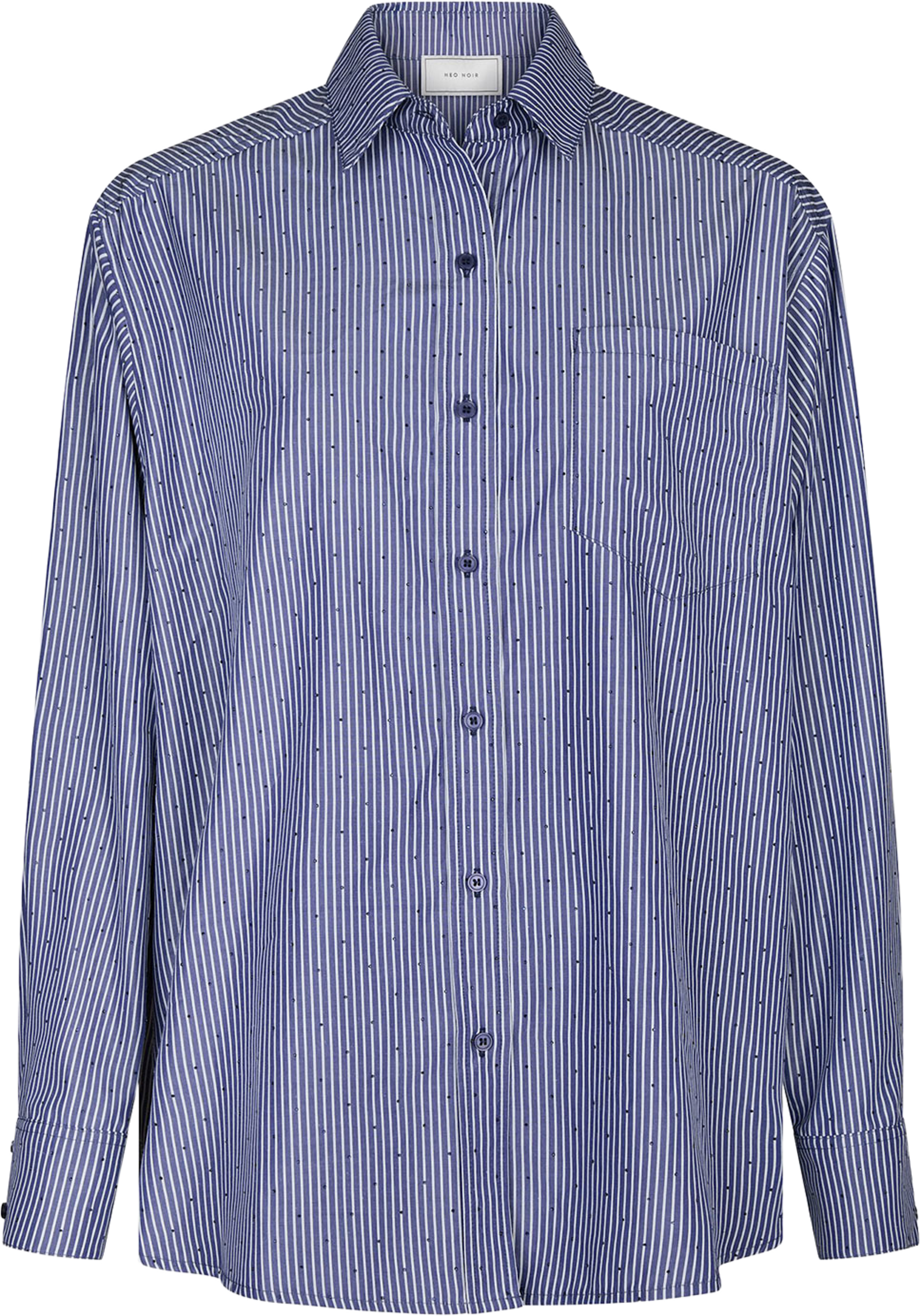 Dalma B Stripe Stone Shirt, från Neo Noir, i färgen Midnight Blue. Klicka för att öppna bilden i stort format