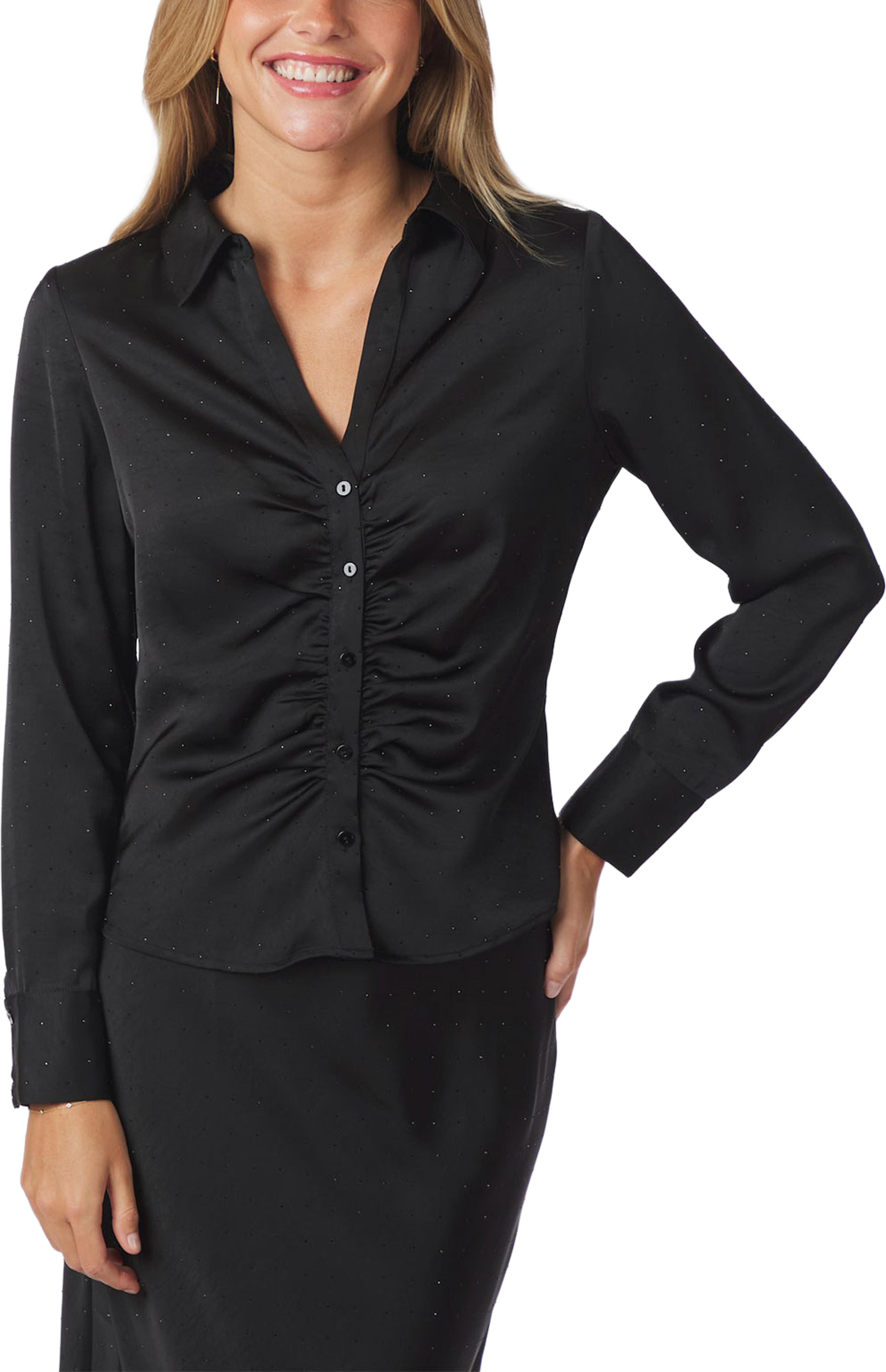 Christy Heavy Sateen Bedaz Shirt, från Neo Noir, i färgen Black. Klicka för att öppna bilden i stort format