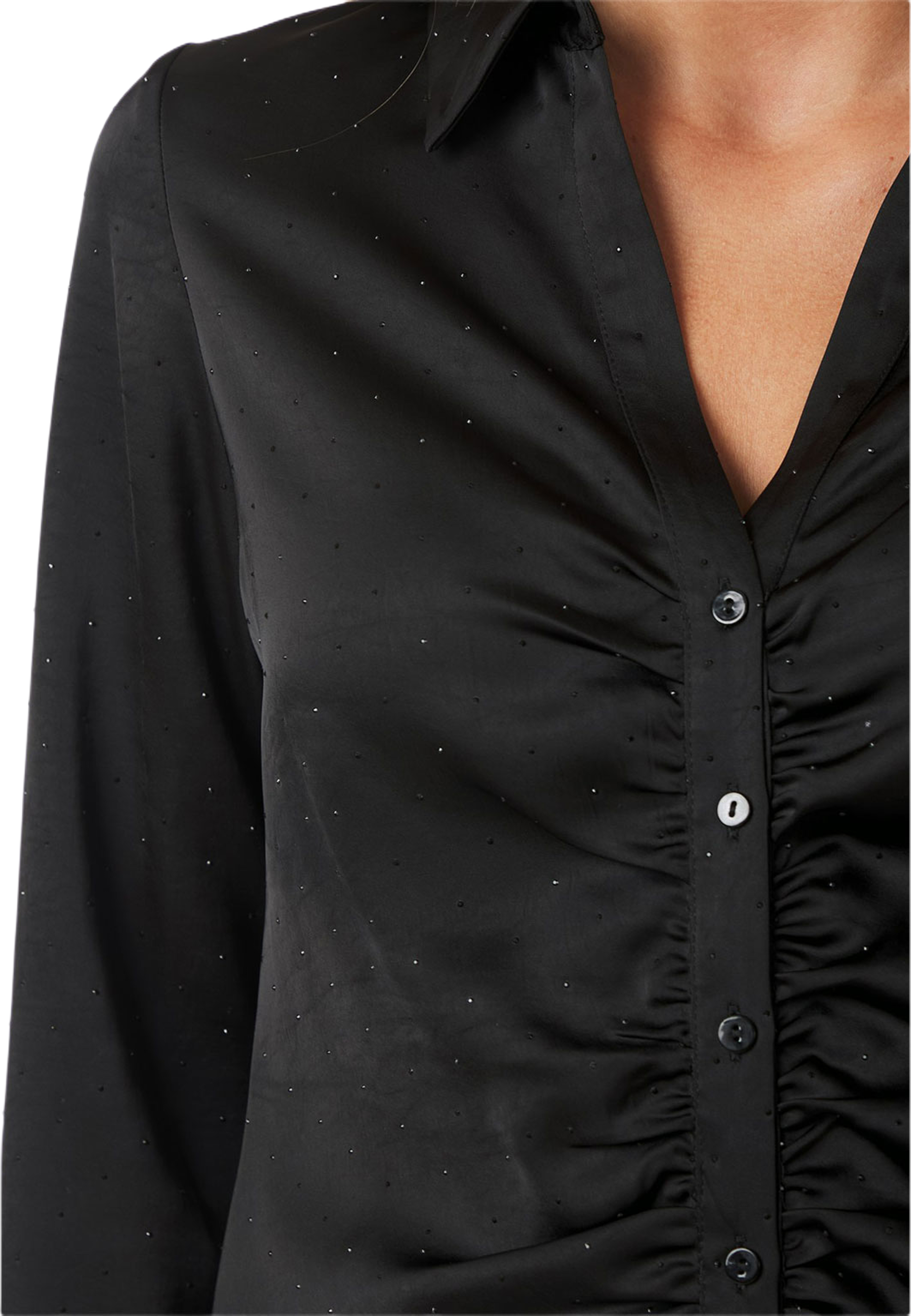 Christy Heavy Sateen Bedaz Shirt, från Neo Noir, i färgen Black. Klicka för att öppna bilden i stort format