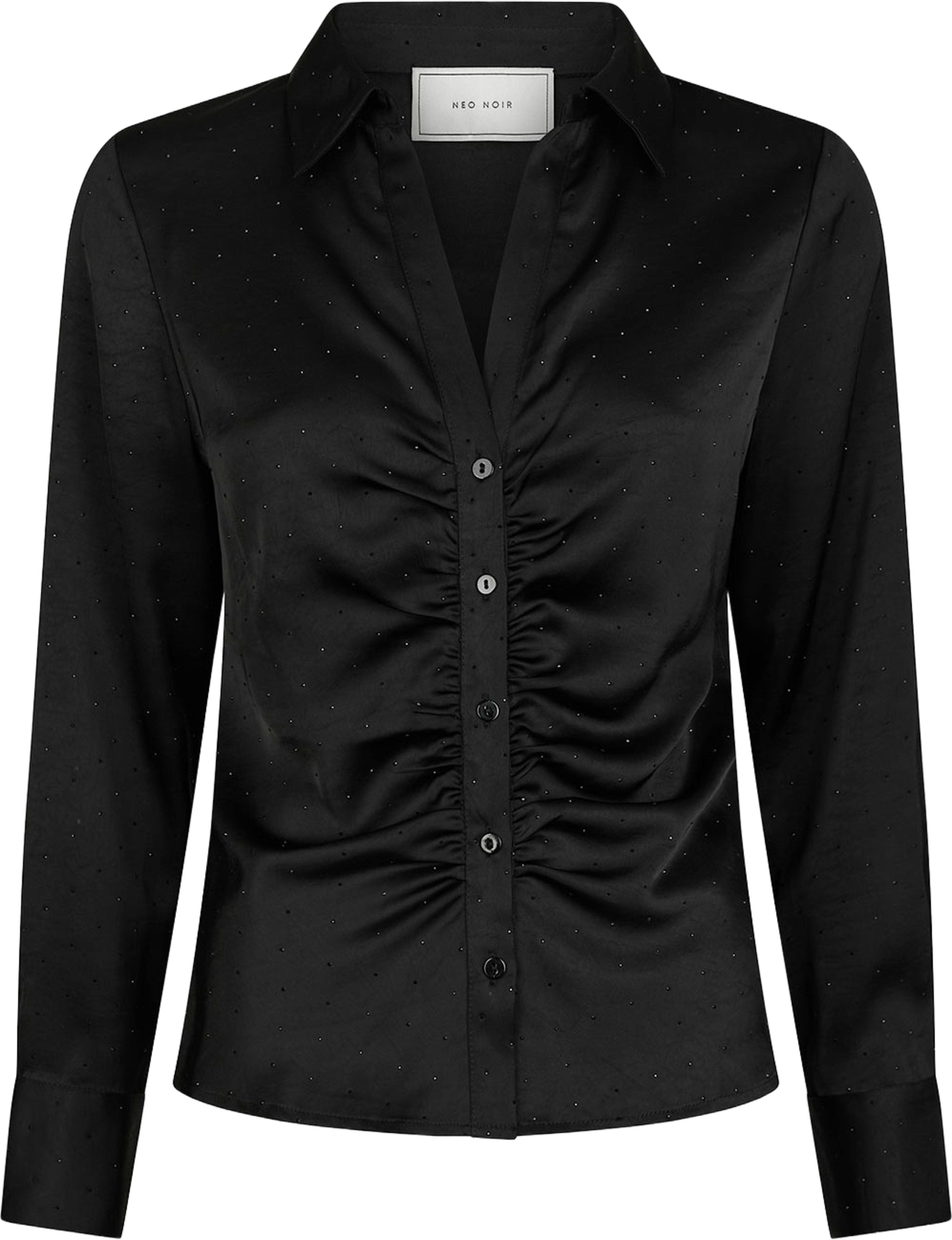 Christy Heavy Sateen Bedaz Shirt, från Neo Noir, i färgen Black. Klicka för att öppna bilden i stort format