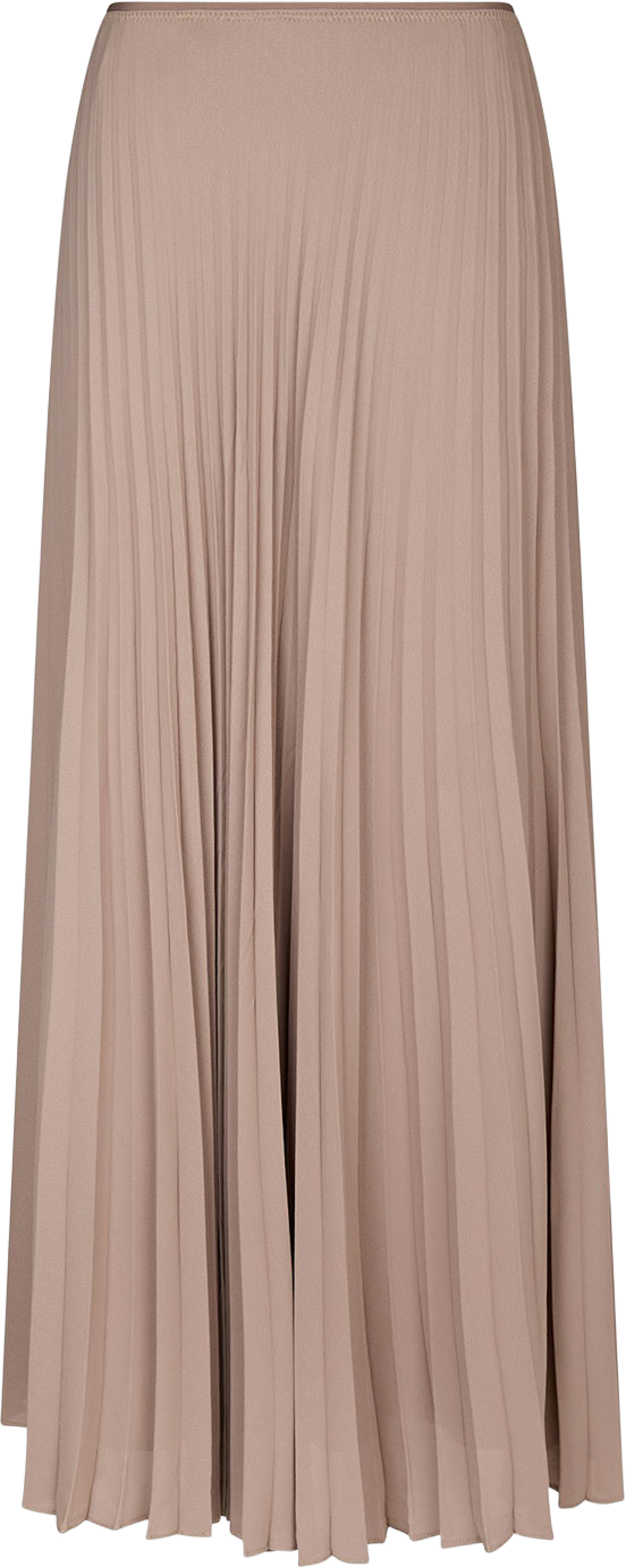 Boni Simple Plisse Skirt, från Neo Noir, i färgen Dark Taupe. Klicka för att öppna bilden i stort format