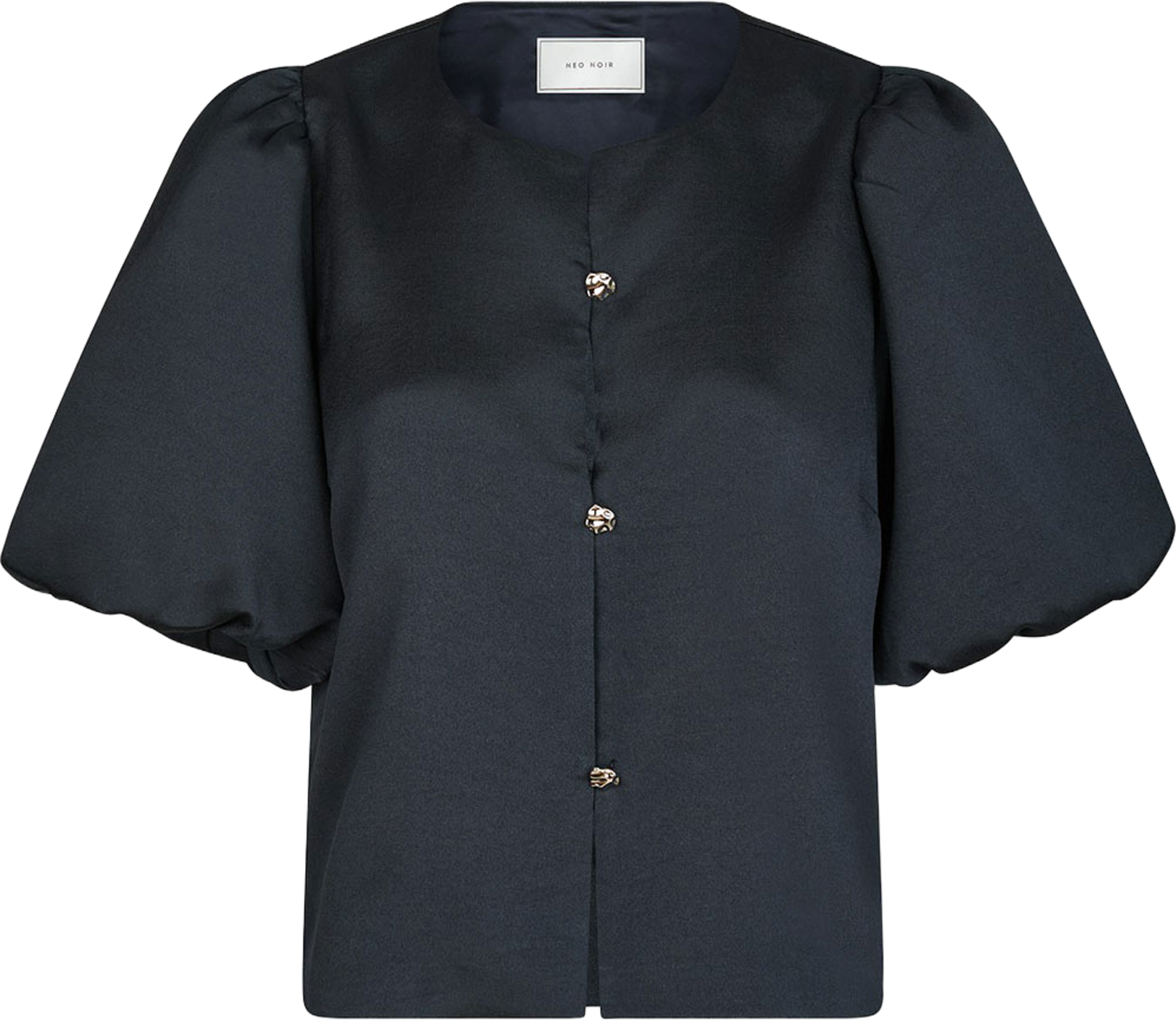 Aisa Dull Satin Blouse, från Neo Noir, i färgen Navy. Klicka för att öppna bilden i stort format