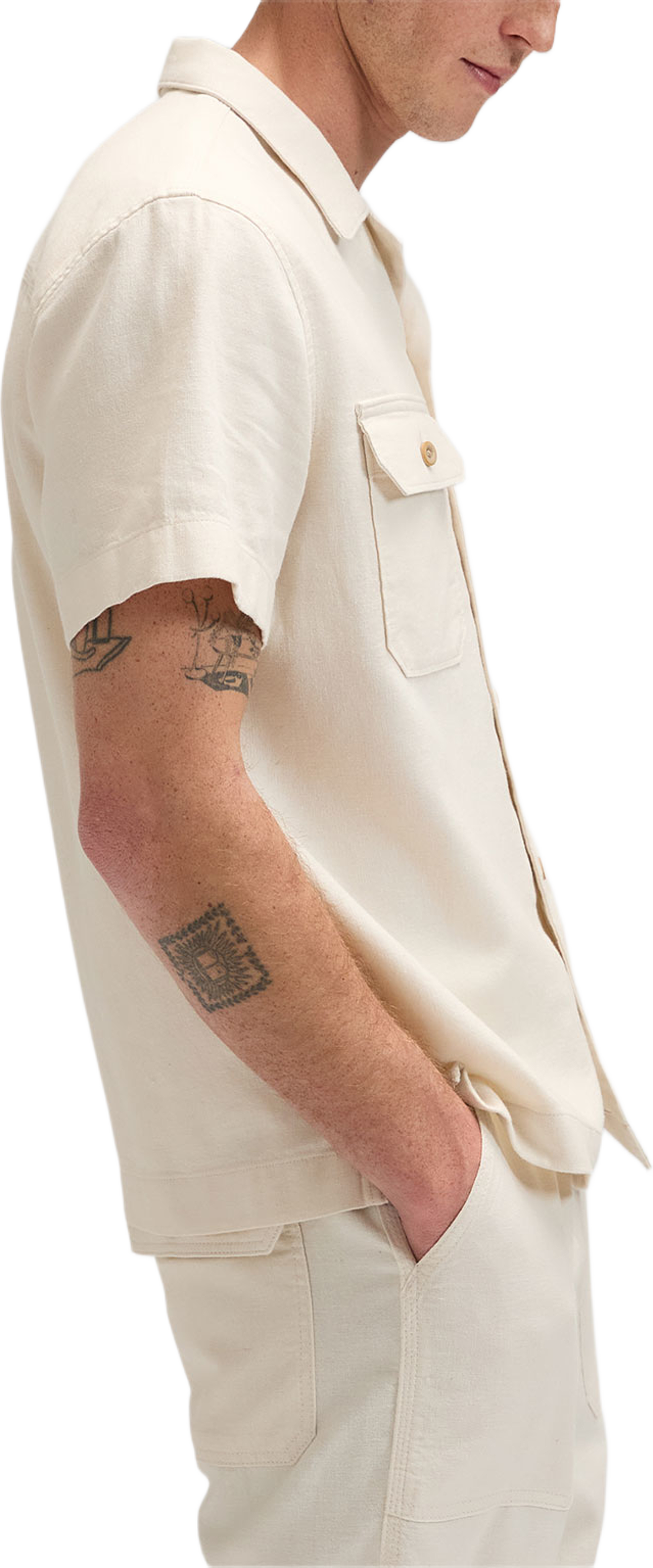 Ss Utility Camp Shirt, från Lee, i färgen Natural. Klicka för att öppna bilden i stort format