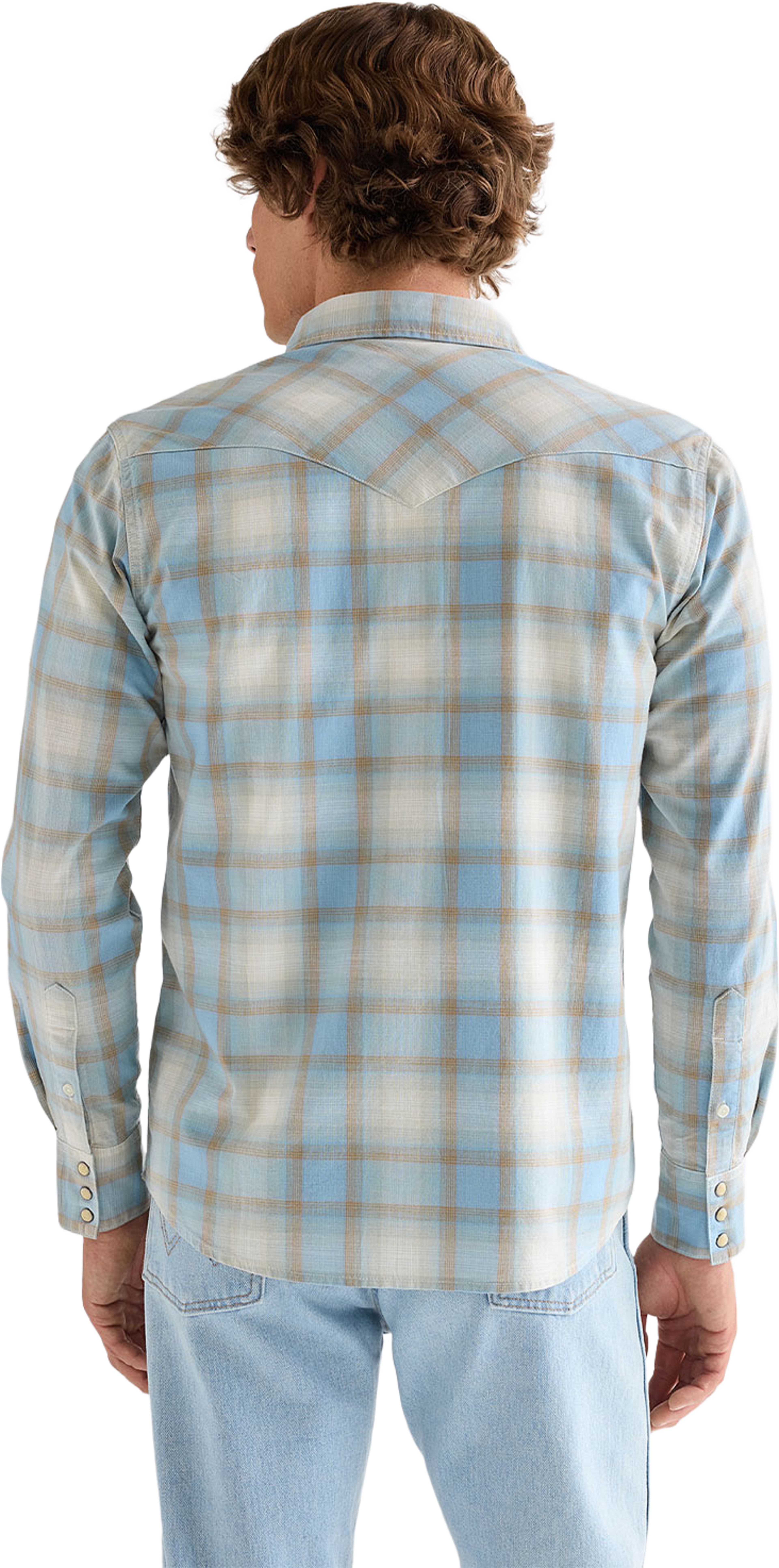 Western Shirt, från Wrangler, i färgen Blue Tan. Klicka för att öppna bilden i stort format