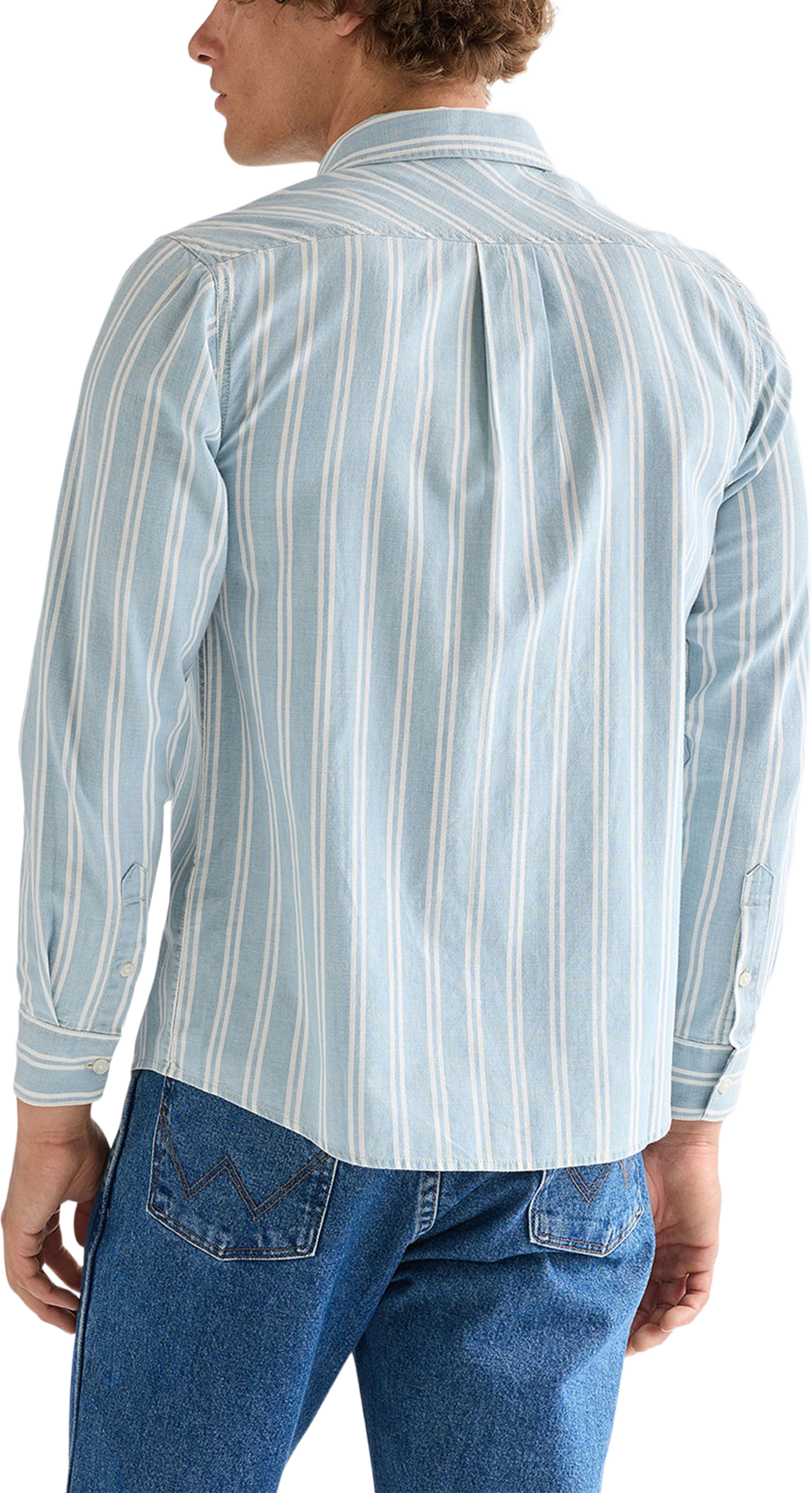 Chambray Shirt, från Wrangler, i färgen Light Stripe. Klicka för att öppna bilden i stort format