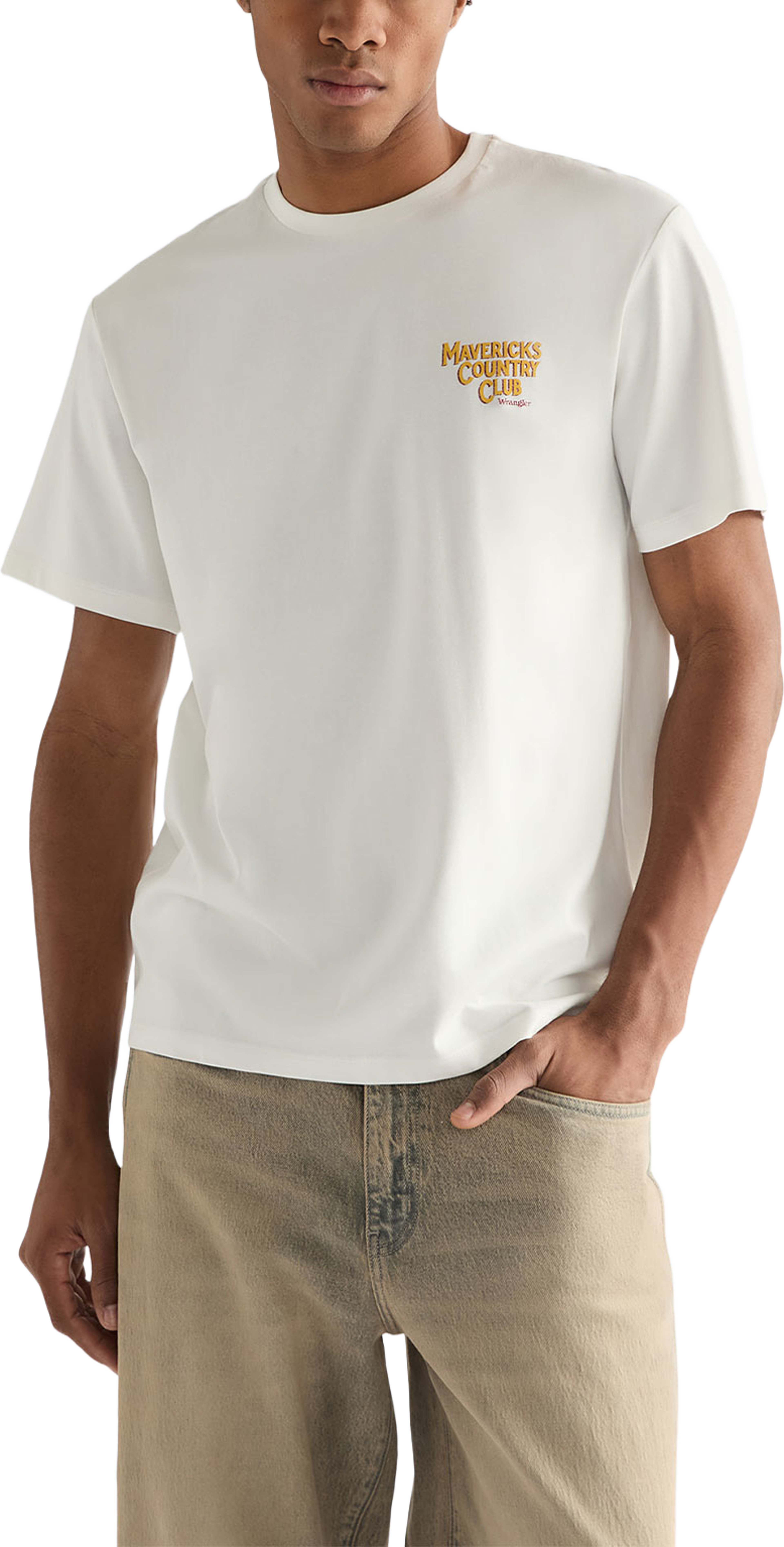 Graphic Tee, från Wrangler, i färgen Worn White. Klicka för att öppna bilden i stort format