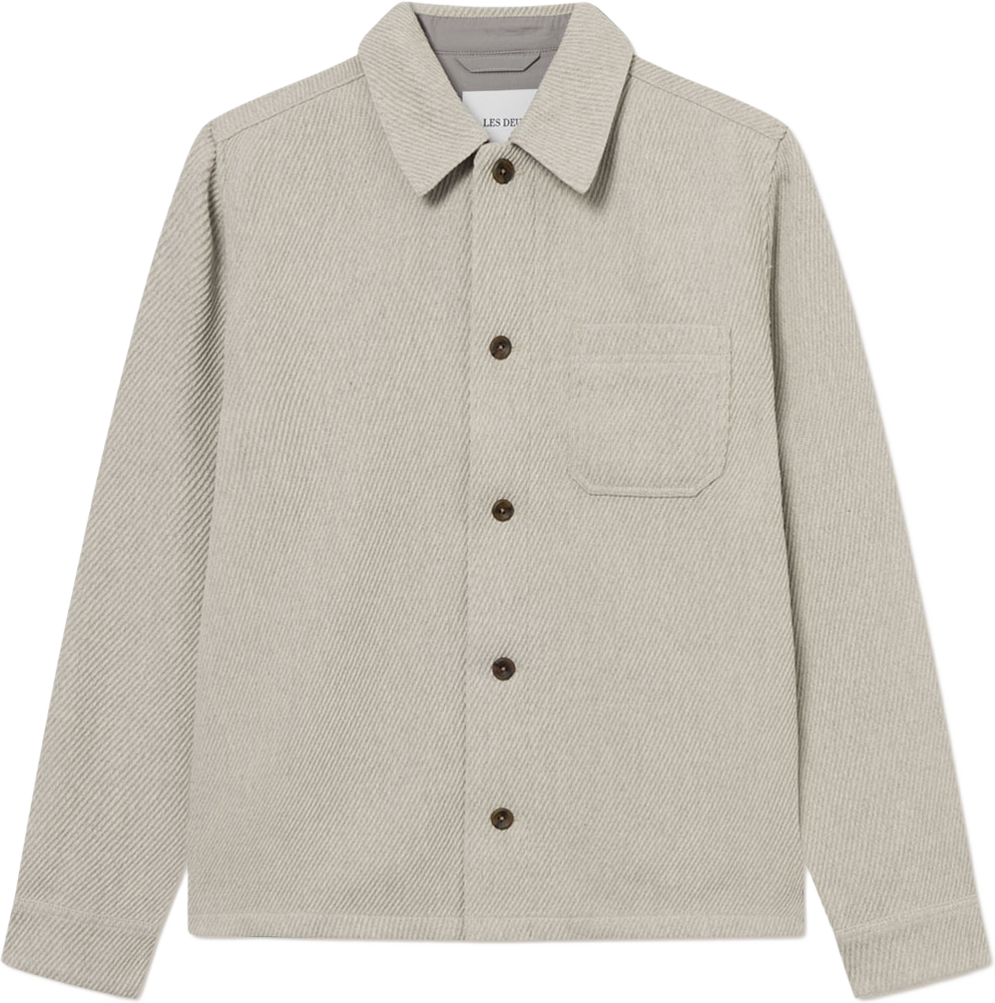 Hamilton Twill Wool Overshirt, från LES DEUX, i färgen Snow Melange. Klicka för att öppna bilden i stort format