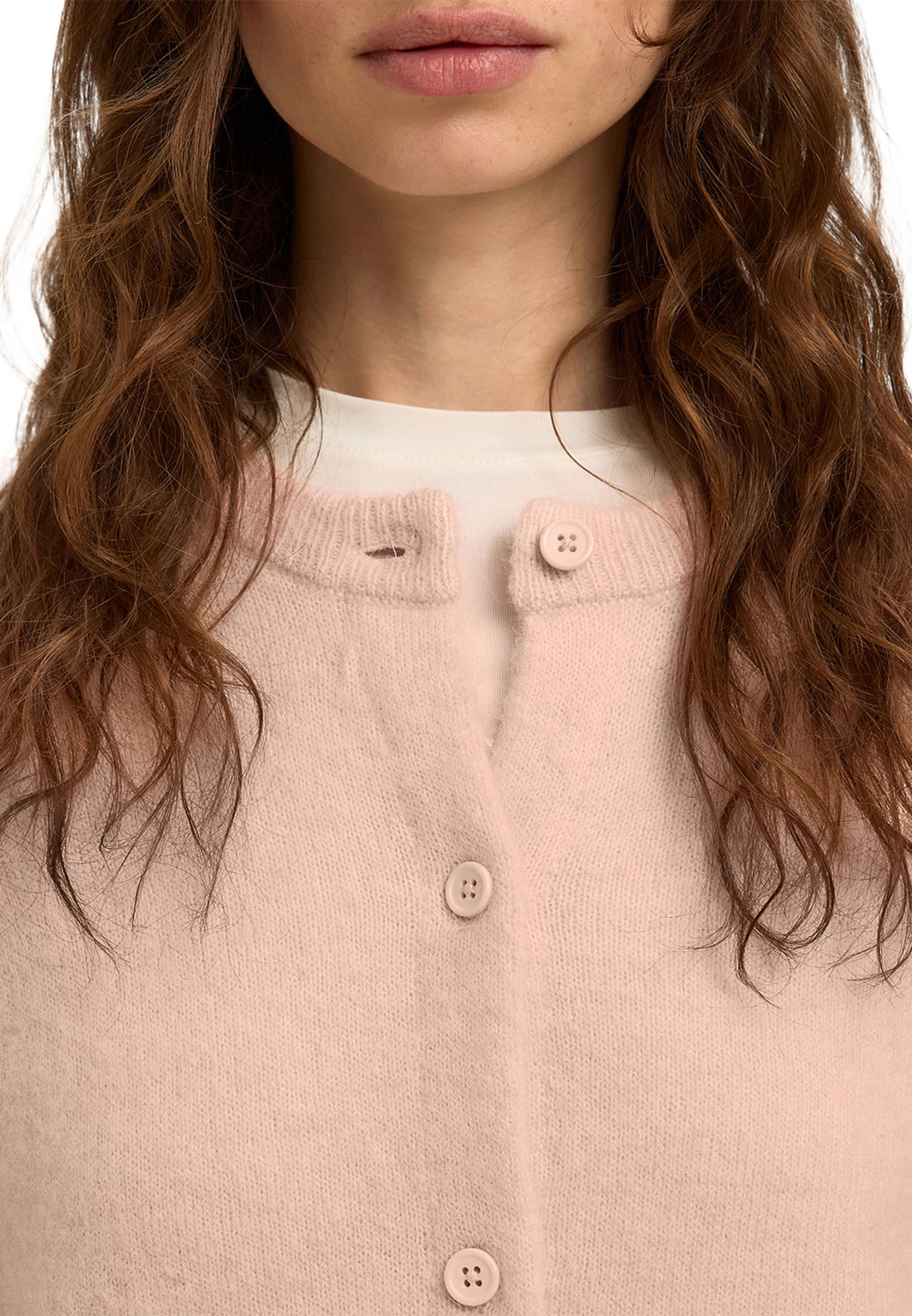 SLFLULU Long sleeve Knit Cardigan, från Selected Femme, i färgen Pale Dogwood Melange. Klicka för att öppna bilden i stort format