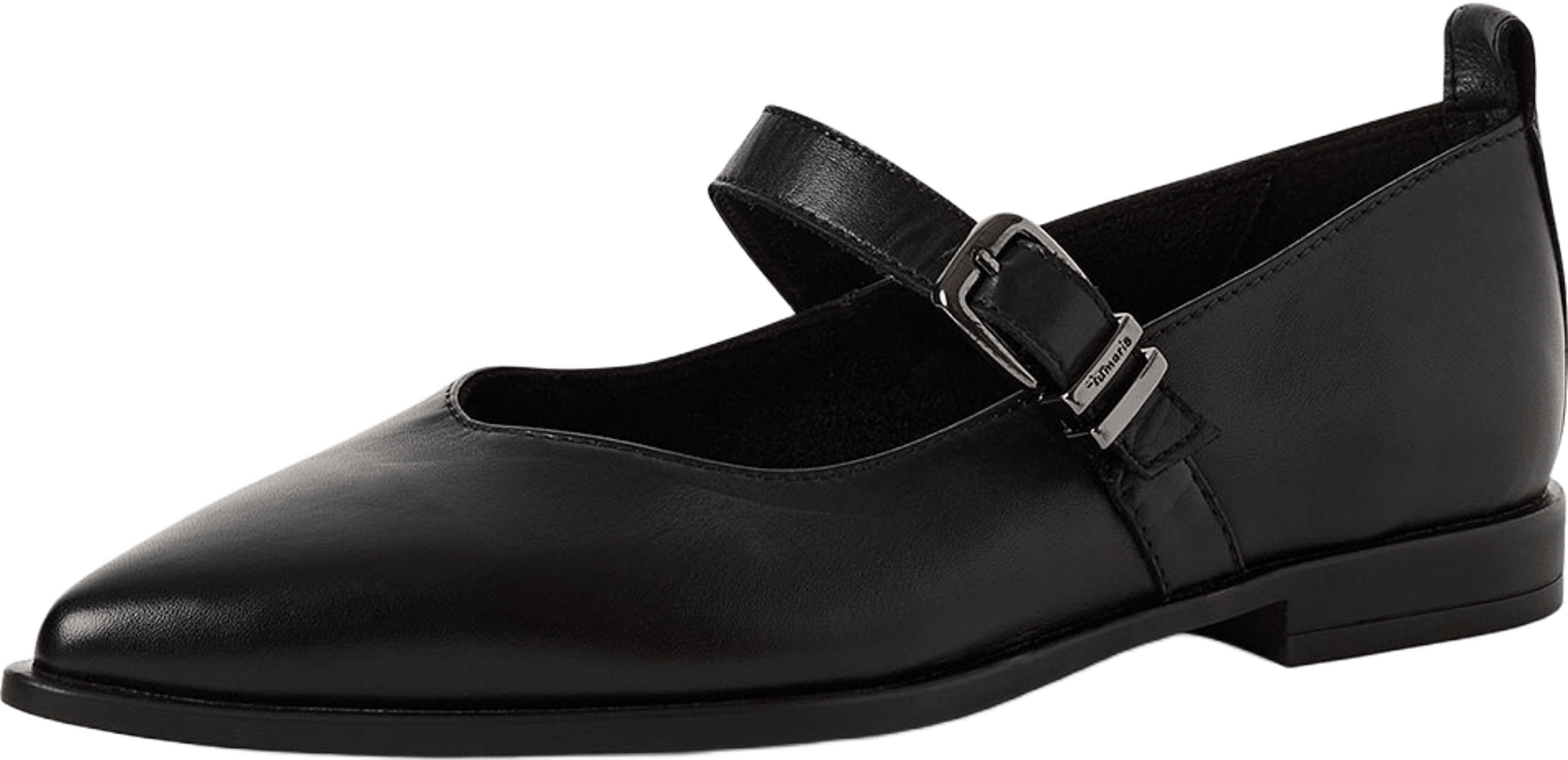 Ballerina, från Tamaris, i färgen Black Leather. Klicka för att öppna bilden i stort format