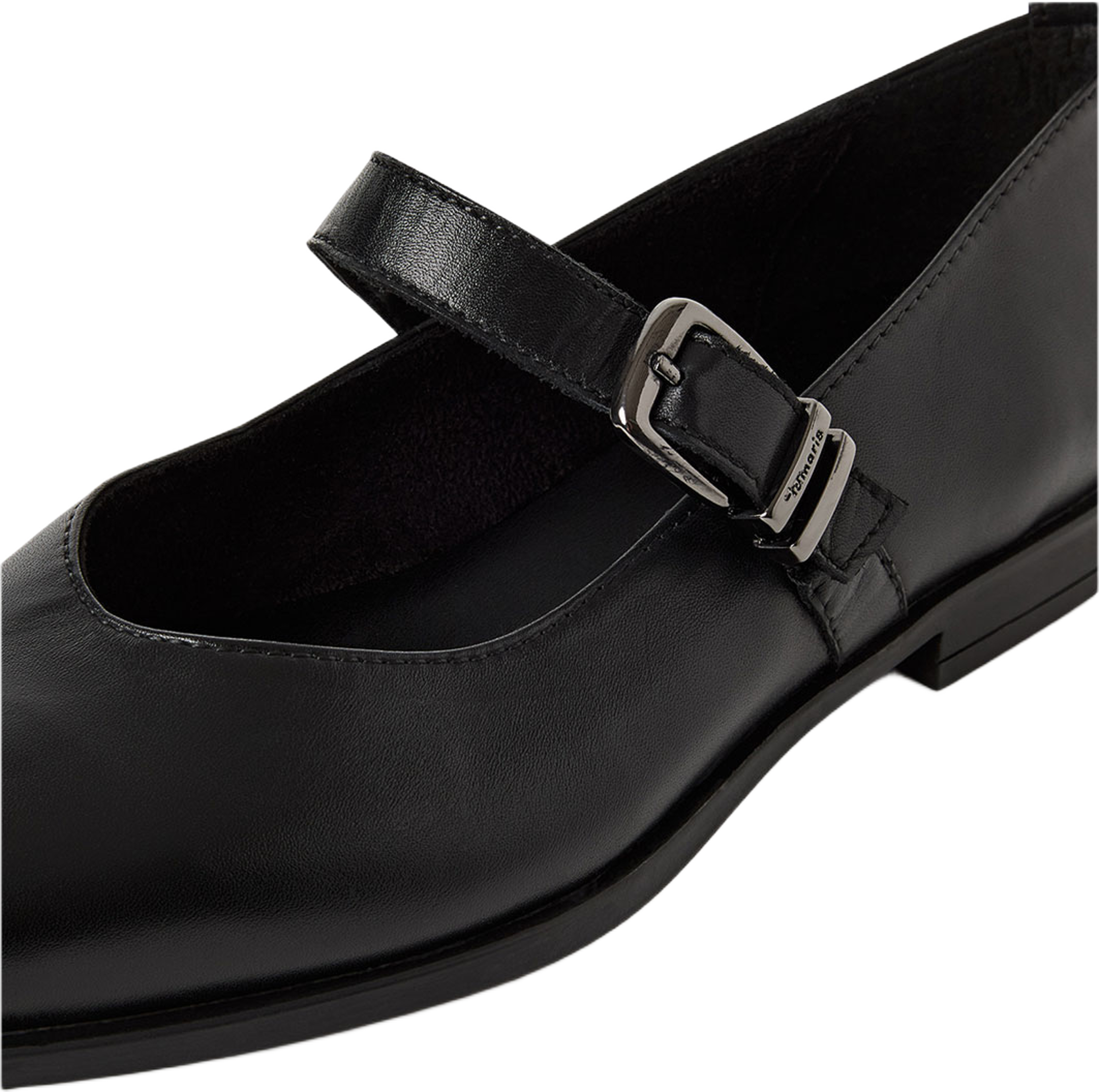 Ballerina, från Tamaris, i färgen Black Leather. Klicka för att öppna bilden i stort format