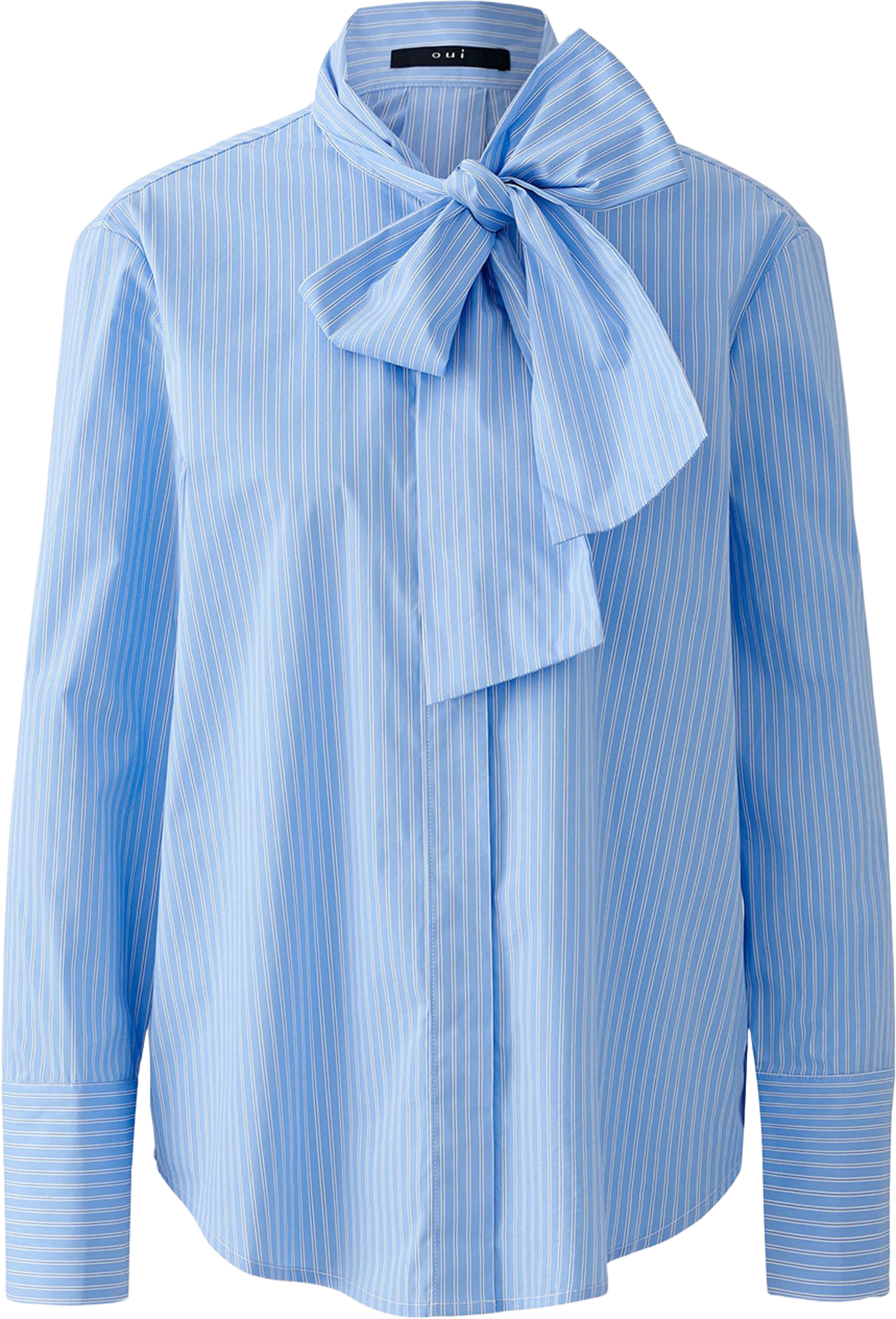 Skjorta med knytband, från Oui, i färgen Blue White. Klicka för att öppna bilden i stort format