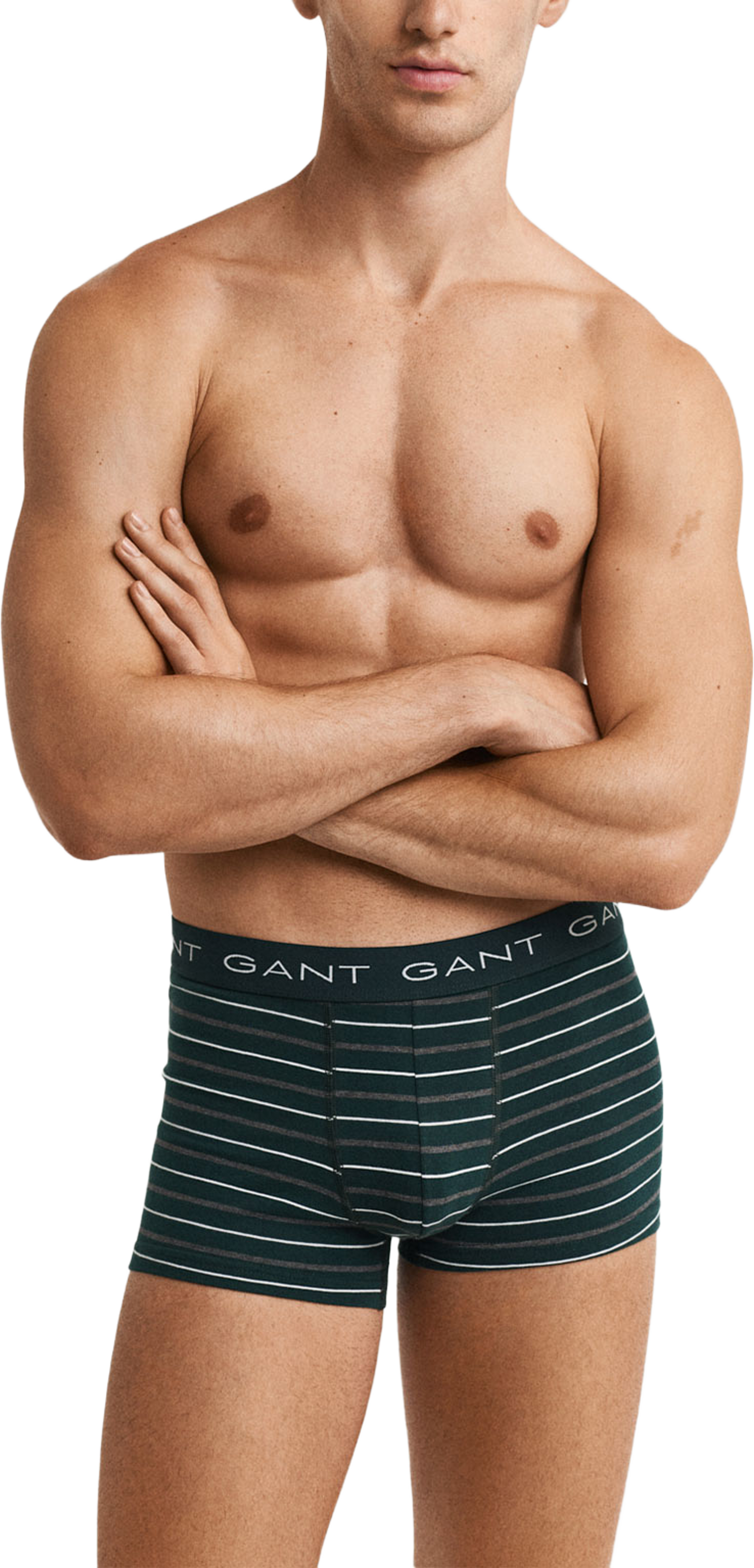 3-Pack Striped Trunks Gift Box, från GANT, i färgen Tartan Green. Klicka för att öppna bilden i stort format