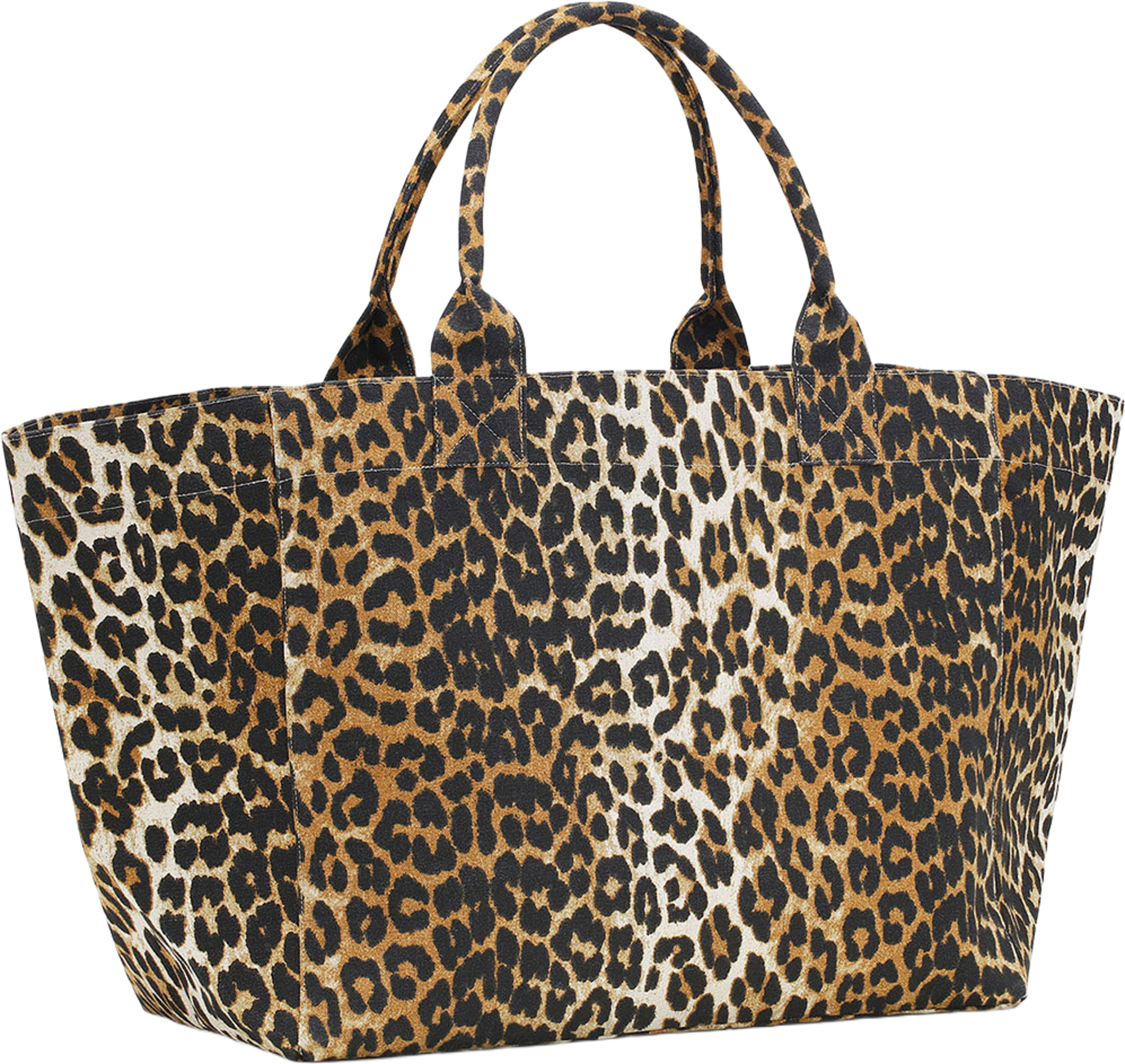 Shopper XXL Pocket Print, från GANNI, i färgen Leopard. Klicka för att öppna bilden i stort format