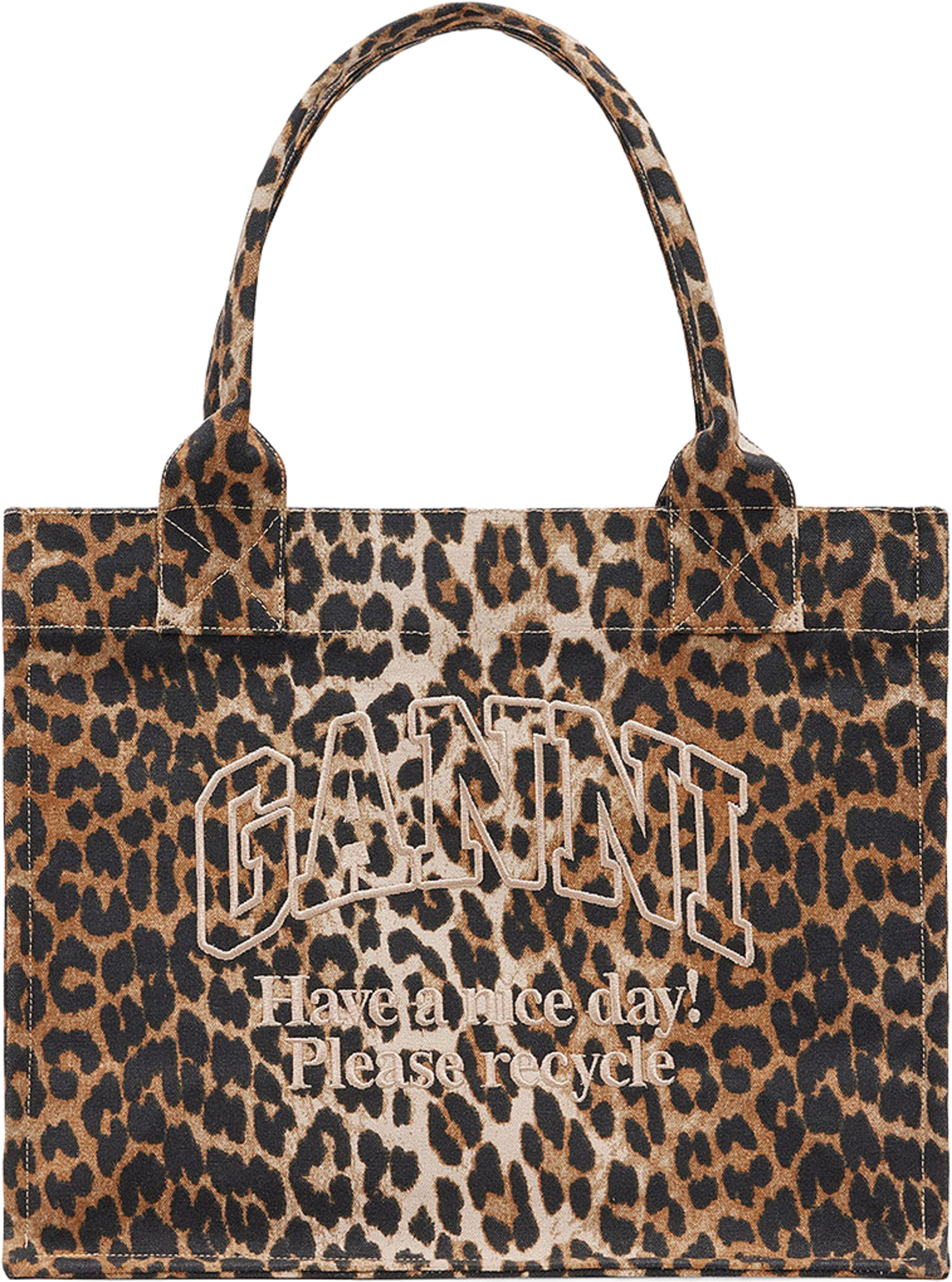 Large Easy Shopper Pocket Print, från GANNI, i färgen Leopard. Klicka för att öppna bilden i stort format