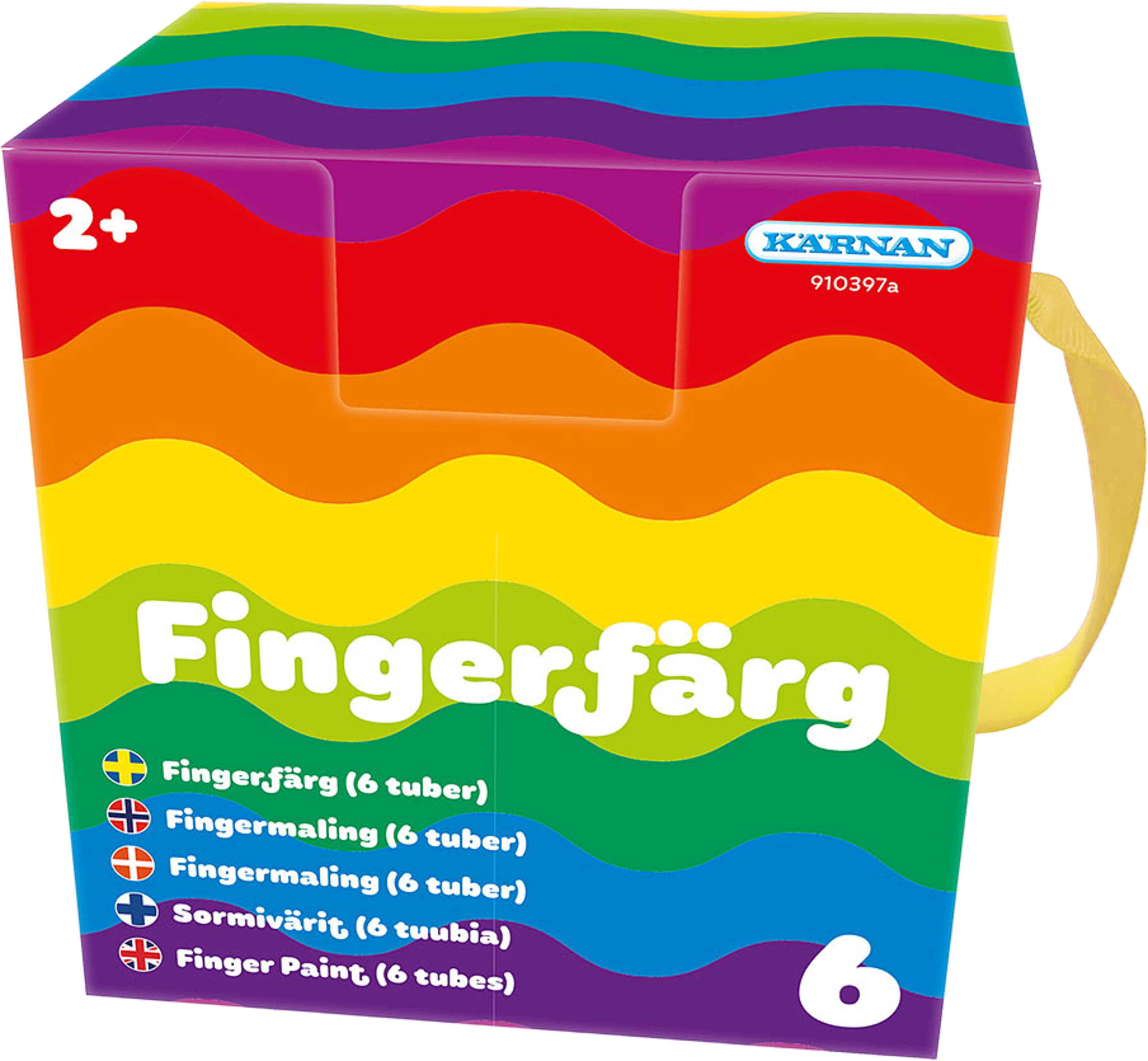 Fingerfärg 6 st färger, från KÄRNAN. Klicka för att öppna bilden i stort format