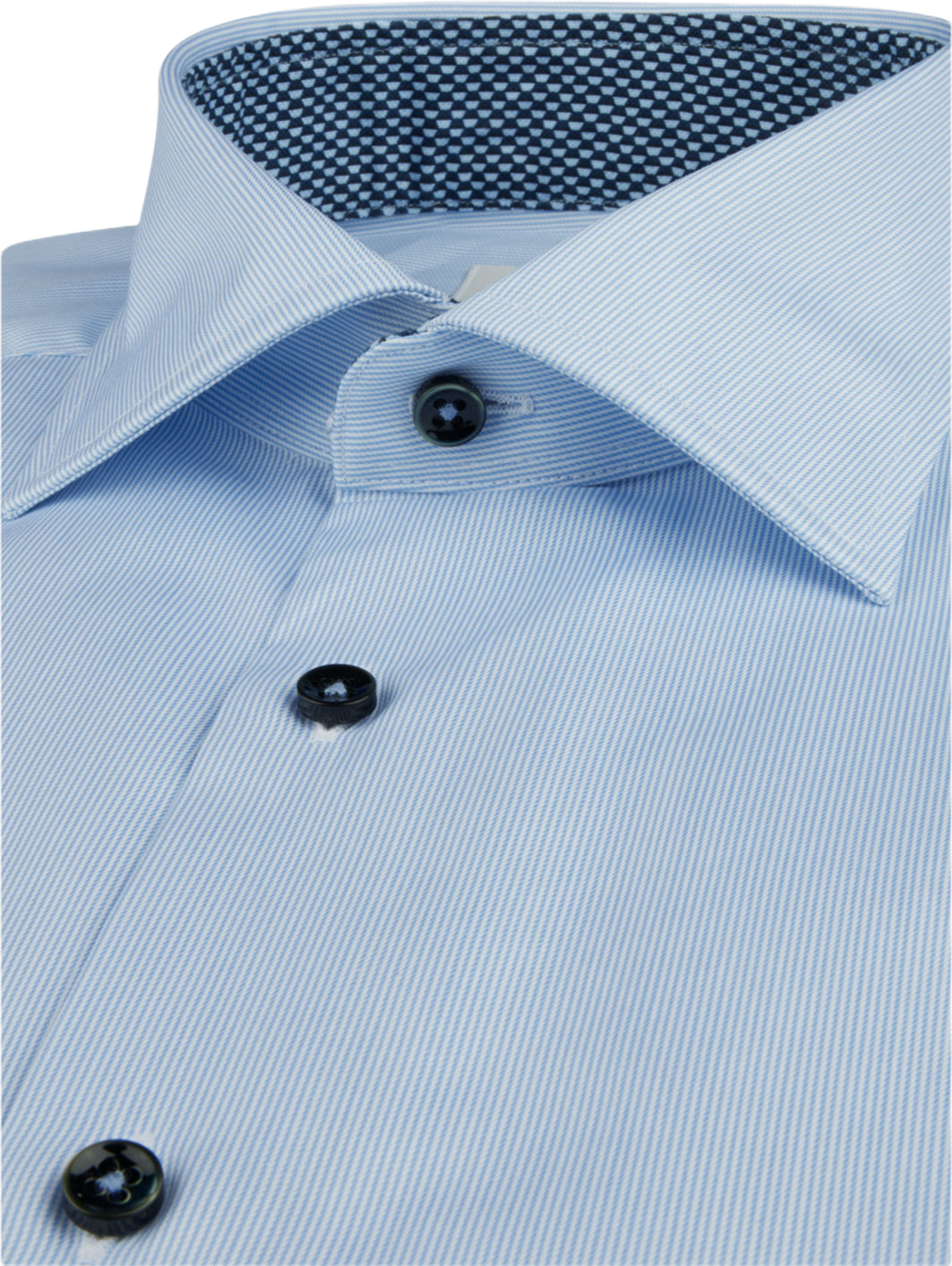 Randig Kontrast Twillskjorta, från Stenströms, i färgen Light Blue Stripe. Klicka för att öppna bilden i stort format