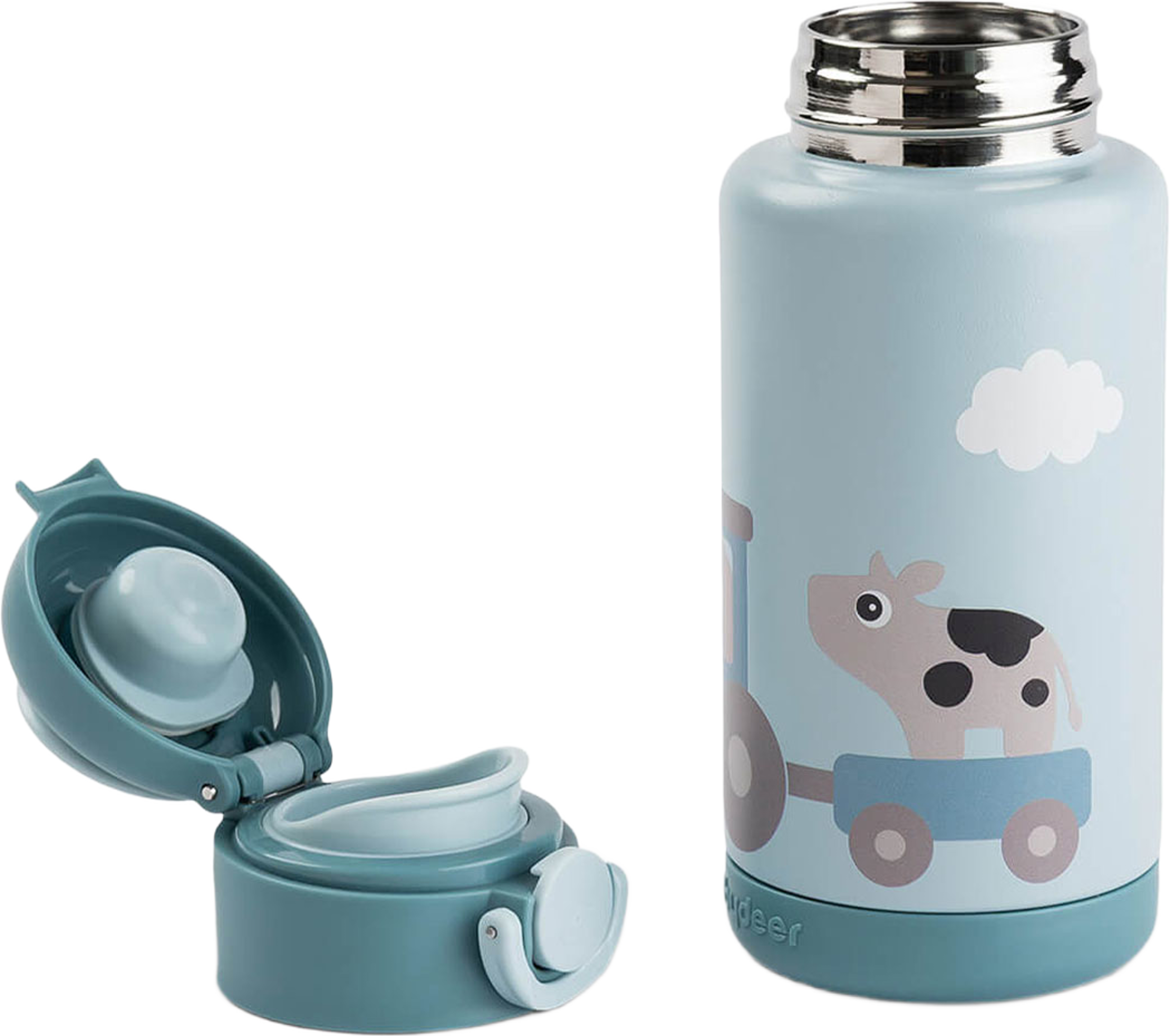 Insulated Bottle Tiny Farm Blue 340 Ml, från Done by Deer, i färgen Blue. Klicka för att öppna bilden i stort format