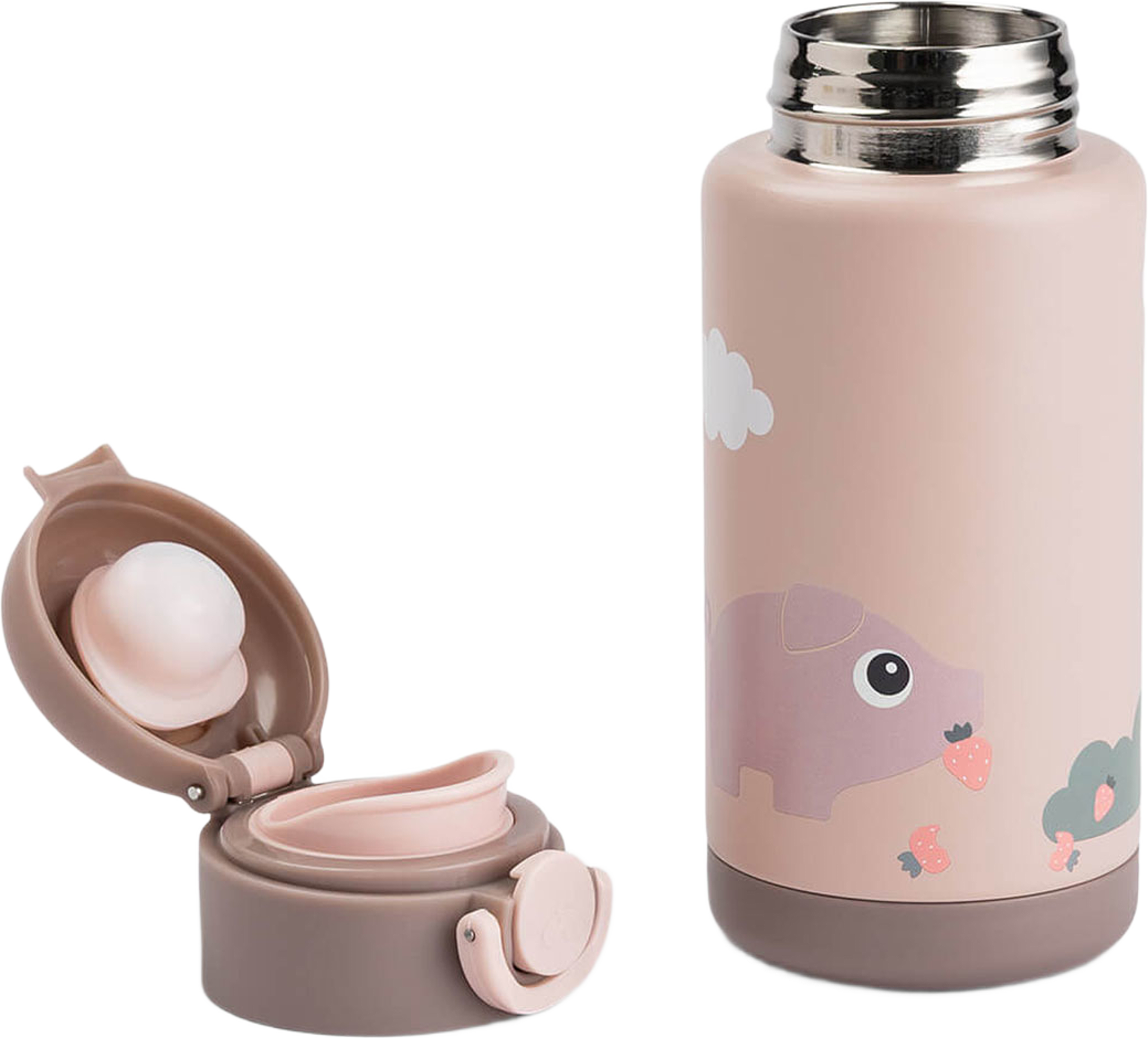 Insulated Bottle Tiny Farm Powder 340 Ml, från Done by Deer, i färgen Powder. Klicka för att öppna bilden i stort format