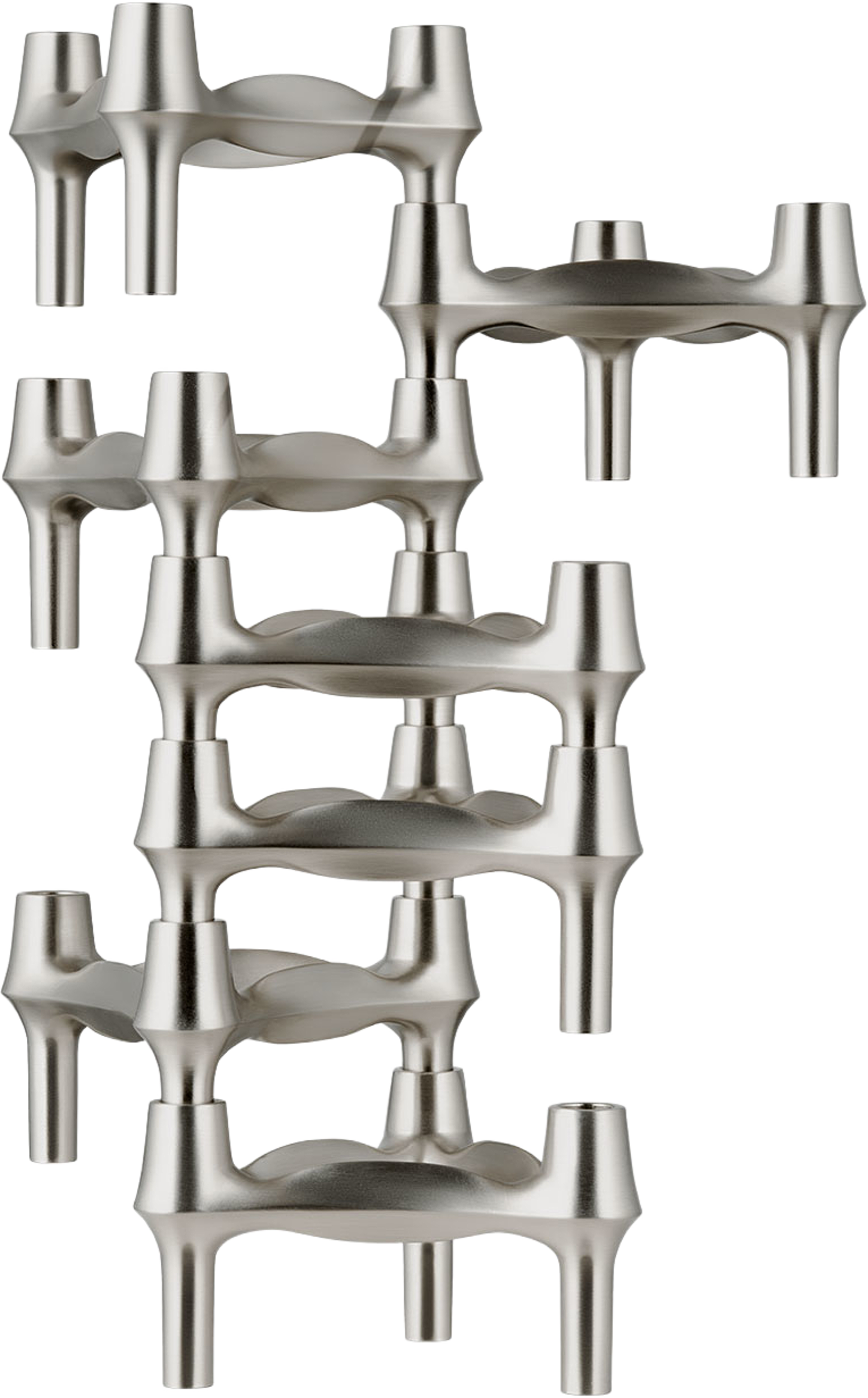 Candle holder BMF, från STOFF Nagel, i färgen Brushed Chrome. Klicka för att öppna bilden i stort format
