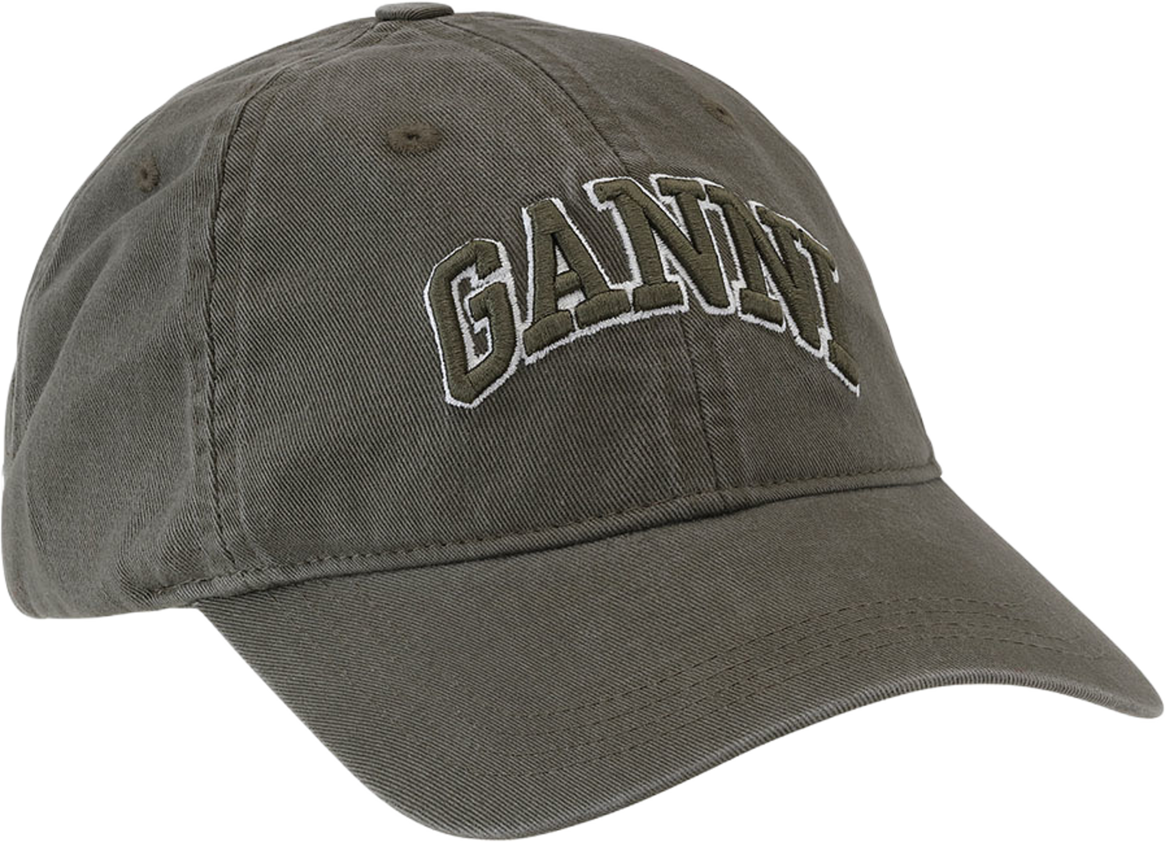 Washed Cotton Canvas Cap, från GANNI, i färgen Kalamata. Klicka för att öppna bilden i stort format