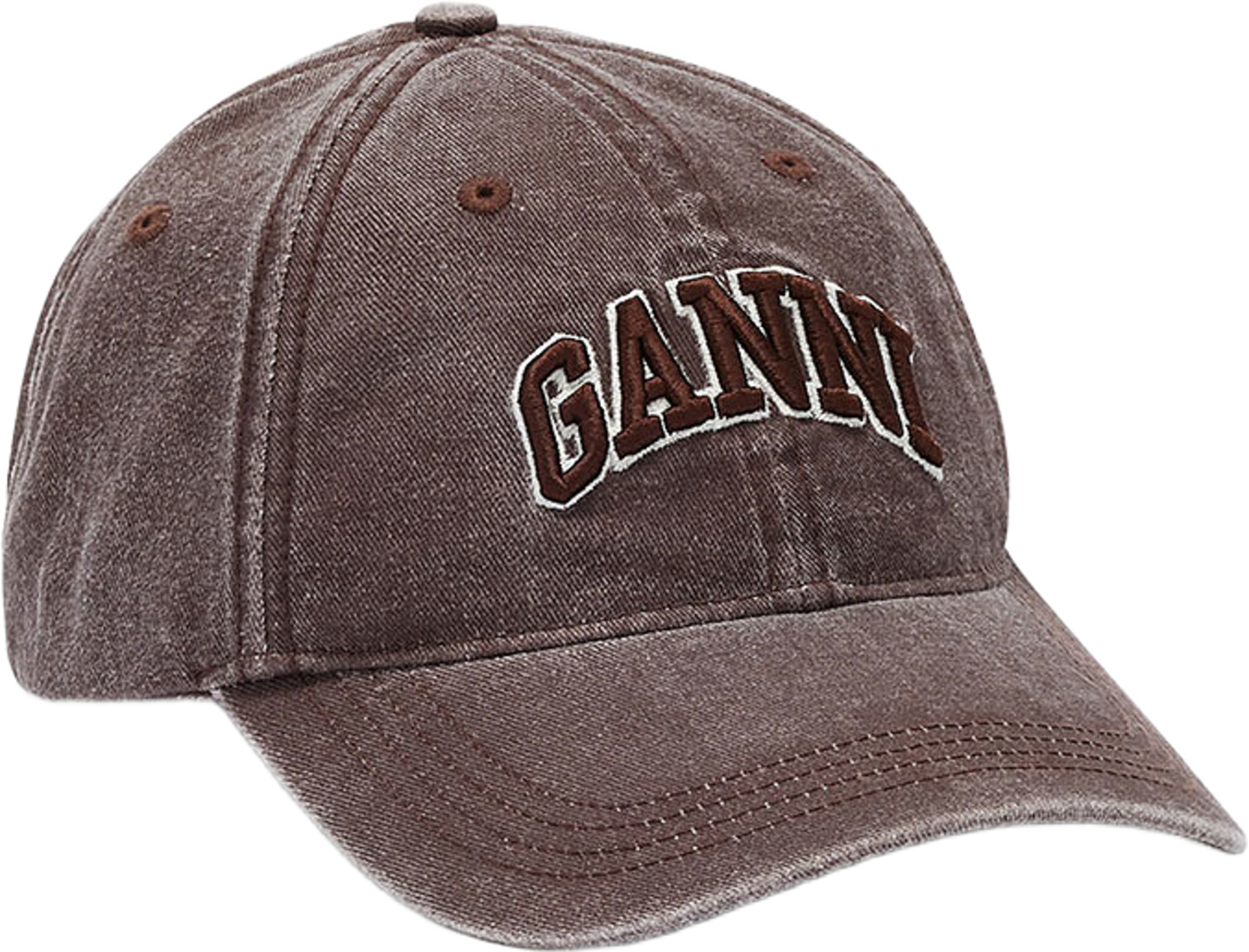 Washed Cotton Canvas Cap, från GANNI, i färgen Chocolate Plum. Klicka för att öppna bilden i stort format