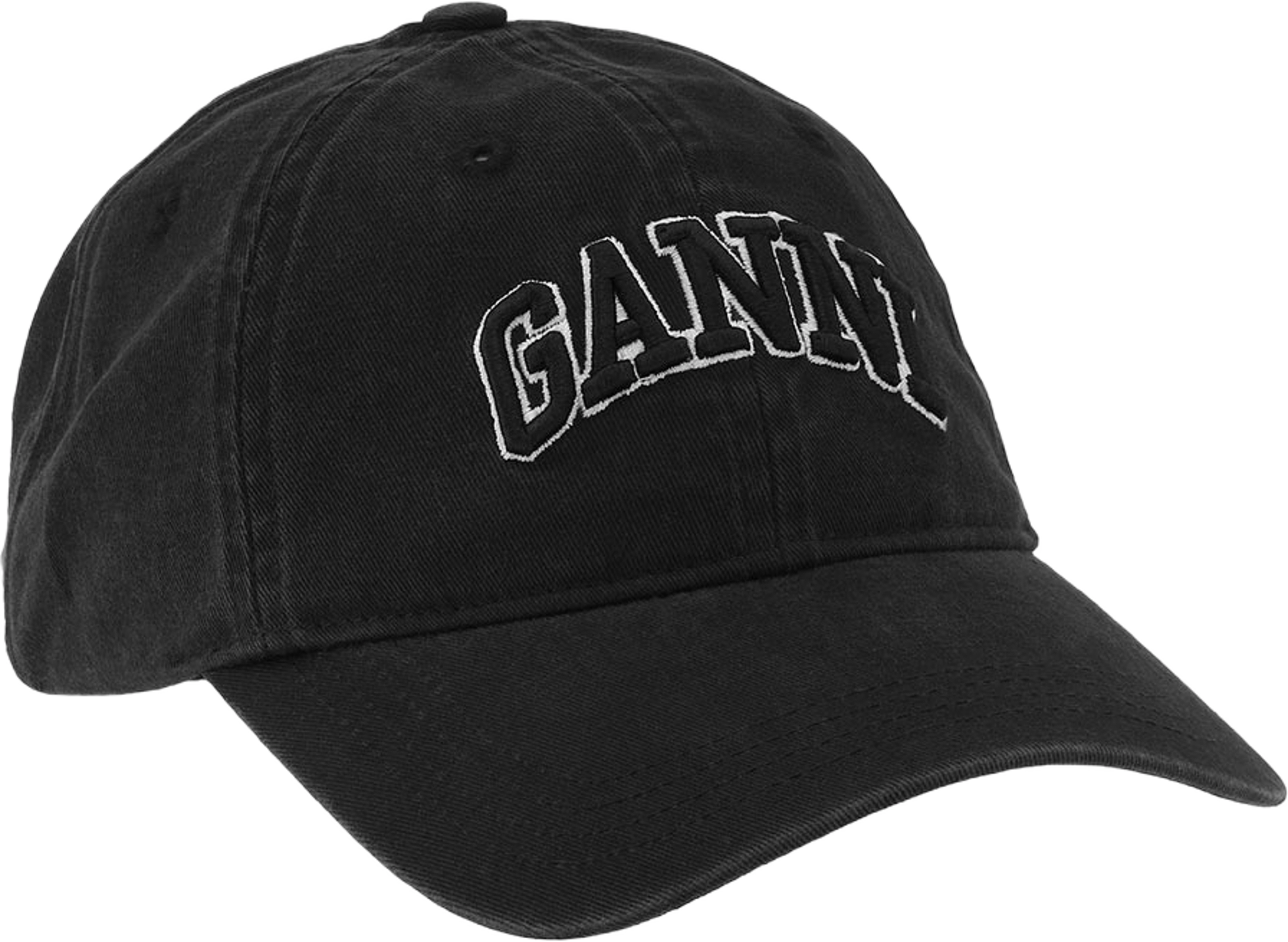 Washed Cotton Canvas Cap, från GANNI, i färgen Black. Klicka för att öppna bilden i stort format