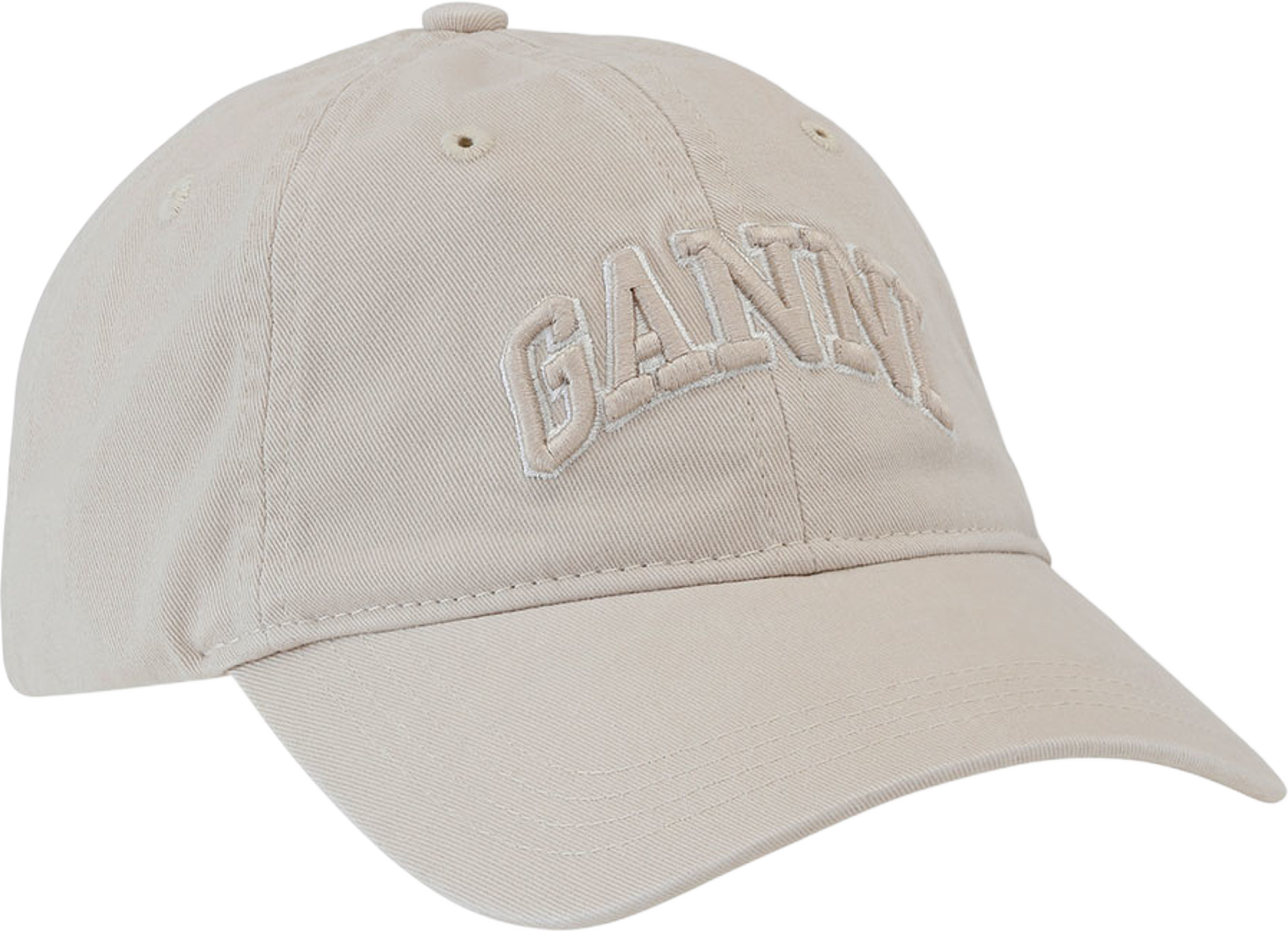 Washed Cotton Canvas Cap, från GANNI, i färgen Egret. Klicka för att öppna bilden i stort format