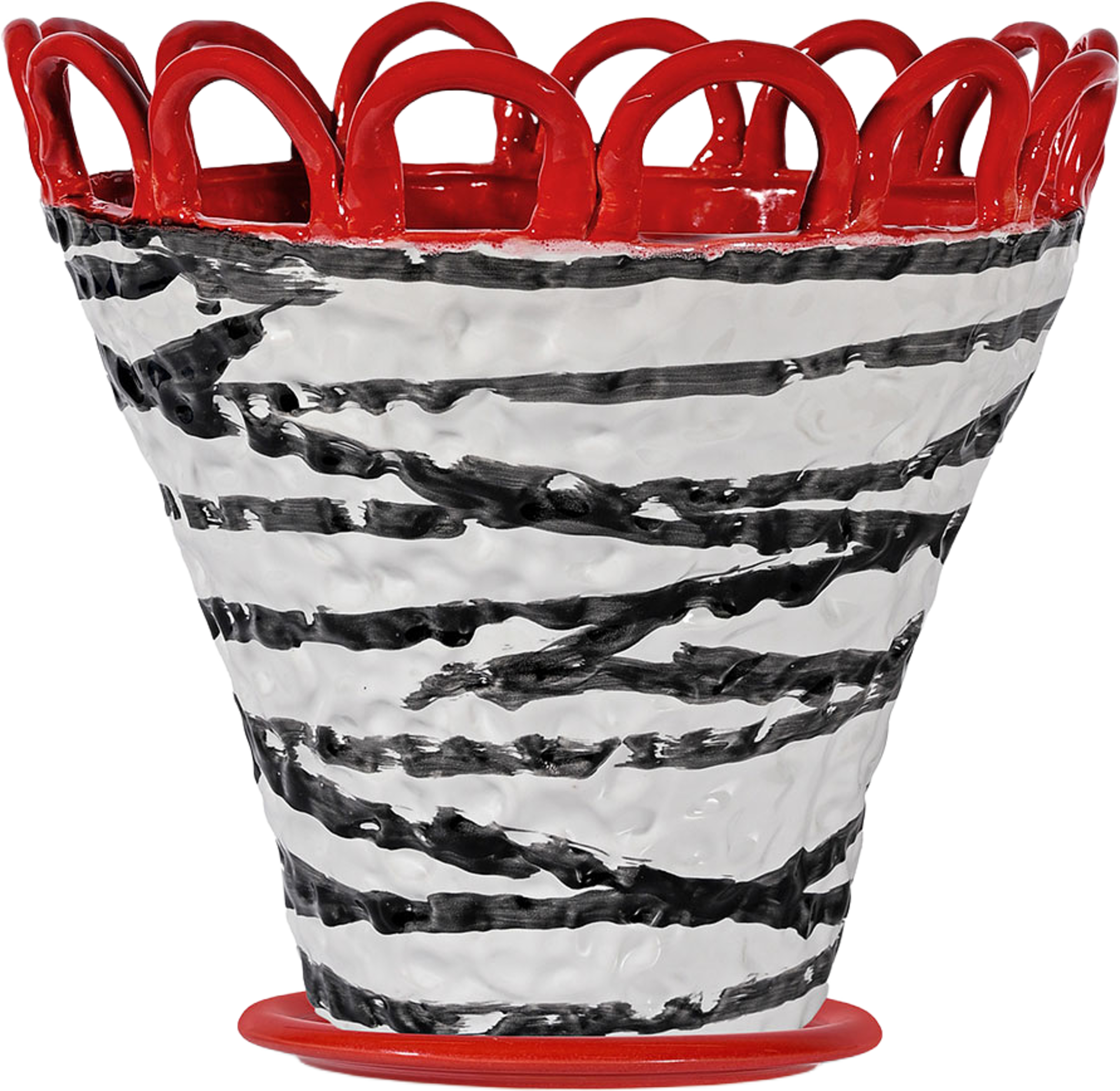 Kruka Patty L, från Byon, i färgen Zebra/Röd. Klicka för att öppna bilden i stort format