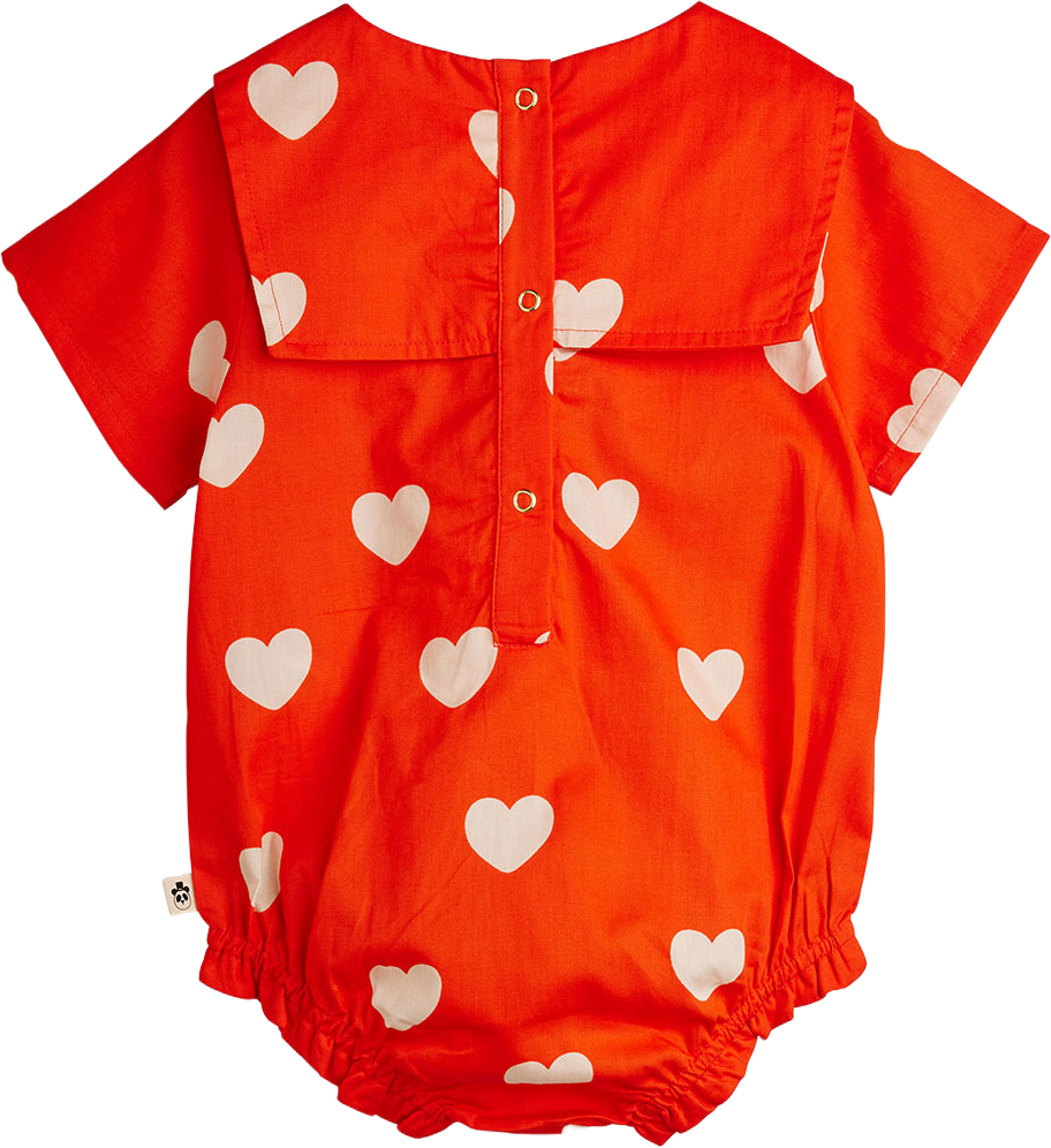 Hearts aop ss woven body, från Mini Rodini, i färgen Red. Klicka för att öppna bilden i stort format