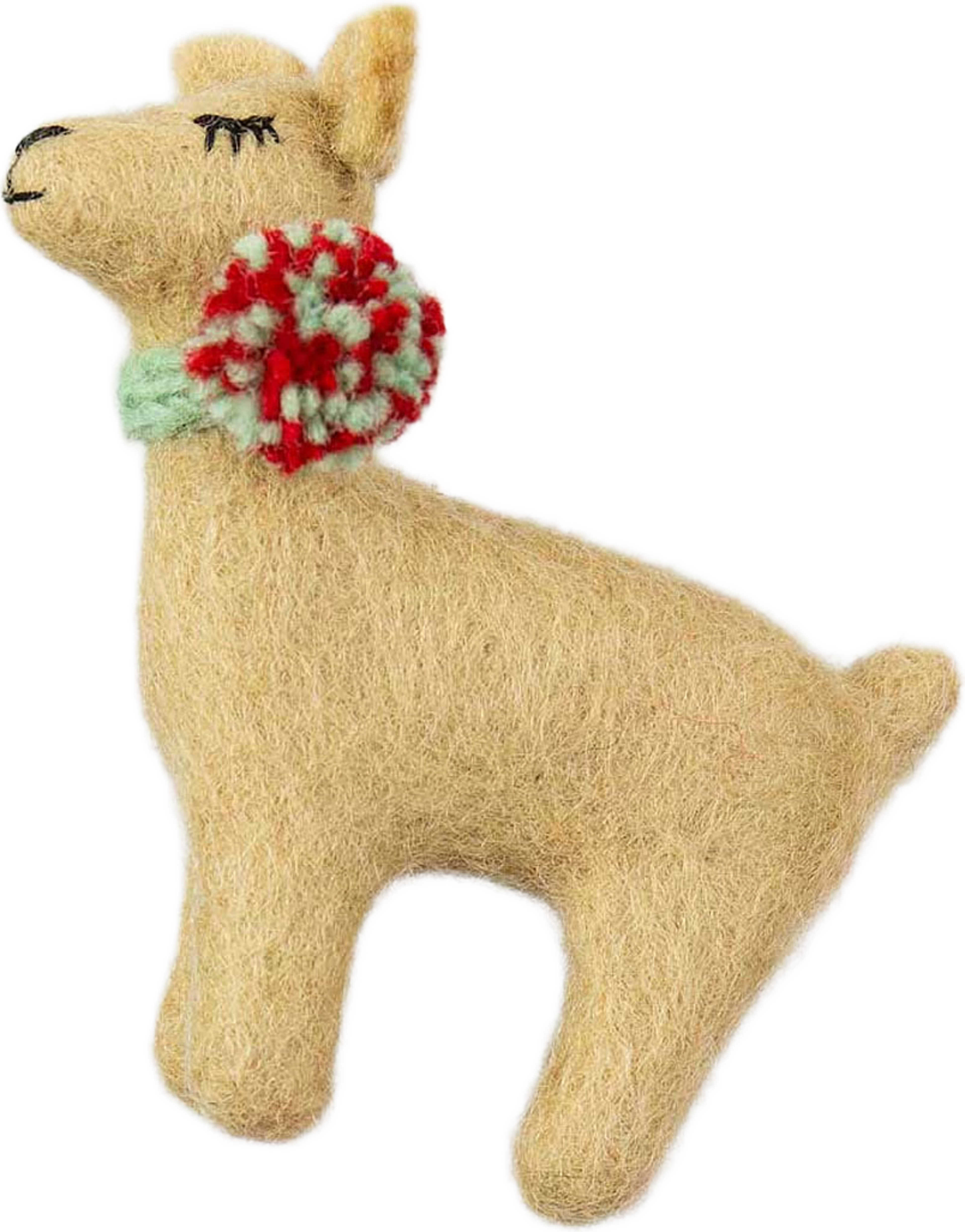 DEER WITH POMPOM Julhänge, från A World of Craft, i färgen Beige. Klicka för att öppna bilden i stort format