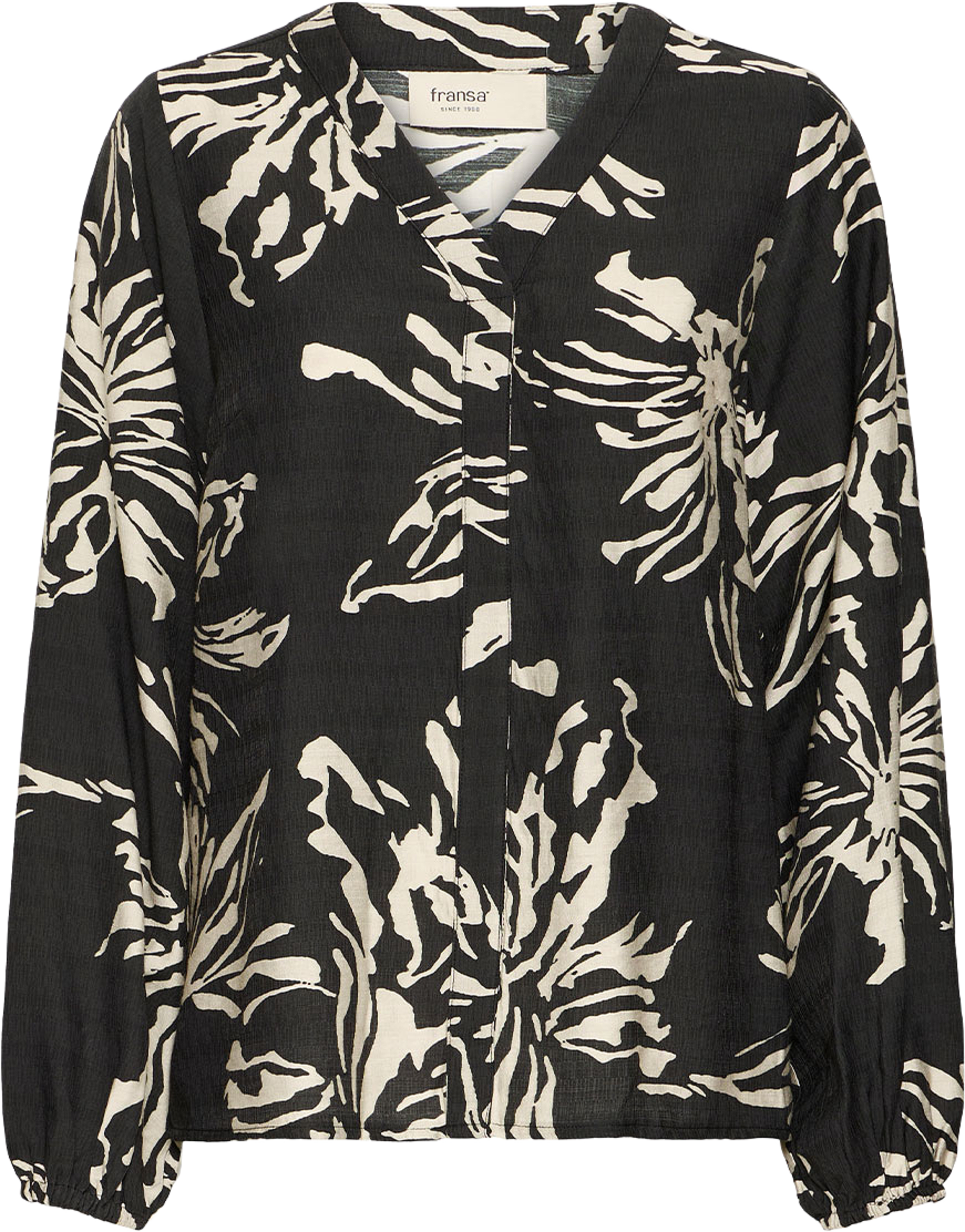 ARIANA BL 13 Shirt, från Fransa, i färgen B. Flower Black. Klicka för att öppna bilden i stort format