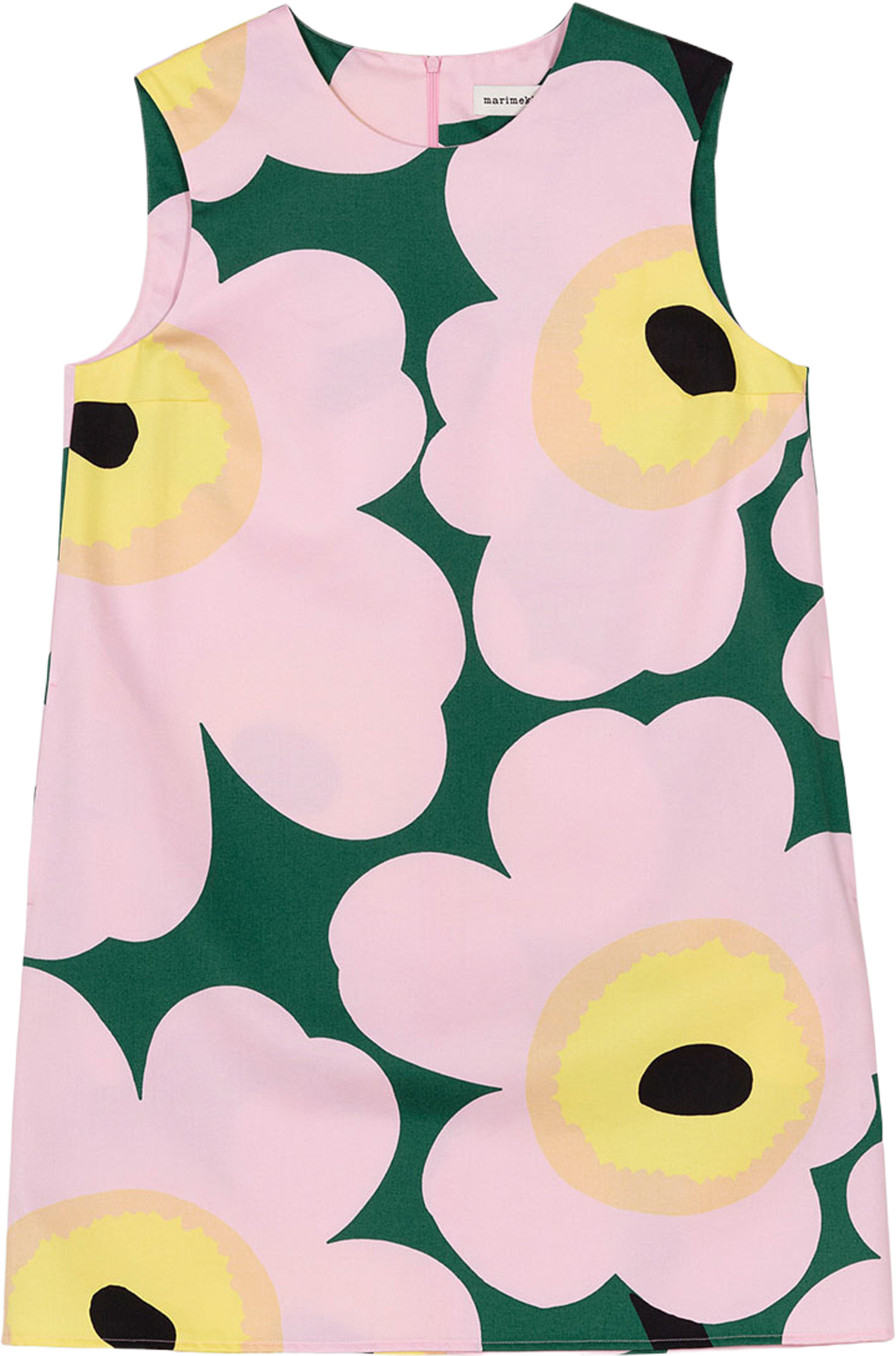 Siluetti Unikko, från Marimekko, i färgen Green, Pink, Yellow. Klicka för att öppna bilden i stort format
