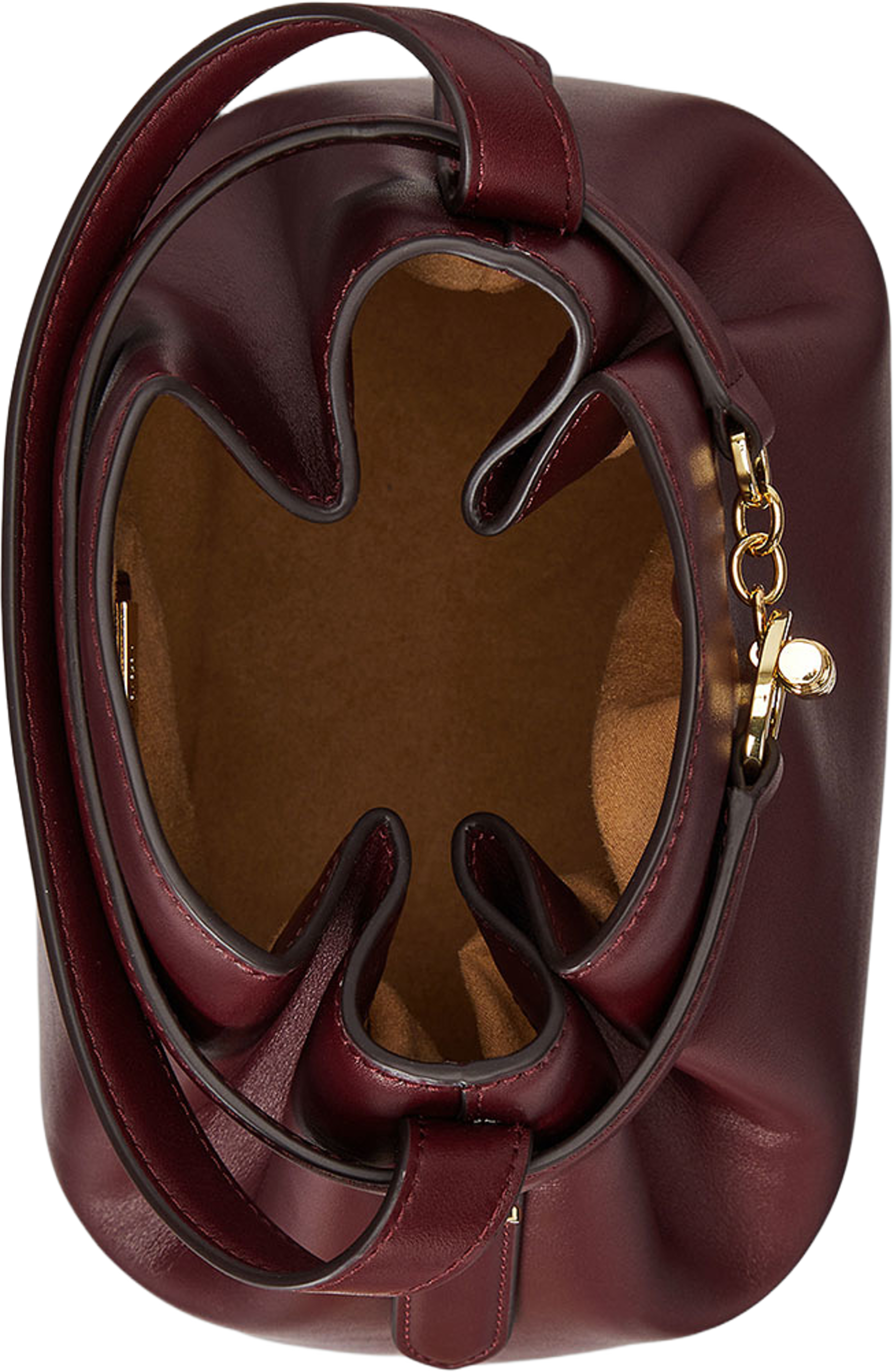 Leather Medium Blaike Bucket Bag, från Lauren Ralph Lauren, i färgen Dark Garnet. Klicka för att öppna bilden i stort format