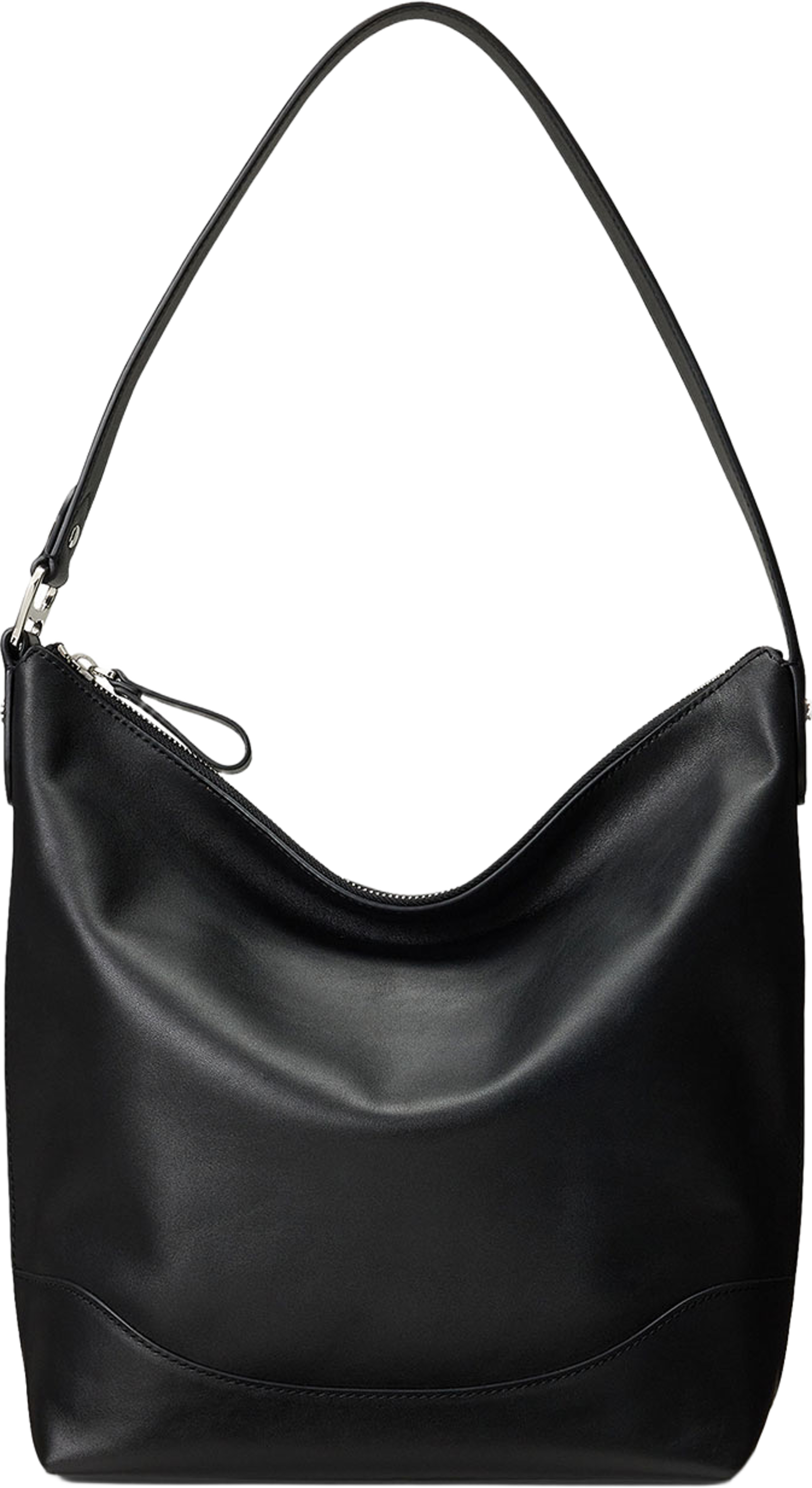 Leather Large Tasha Bucket Bag, från Lauren Ralph Lauren, i färgen Black. Klicka för att öppna bilden i stort format