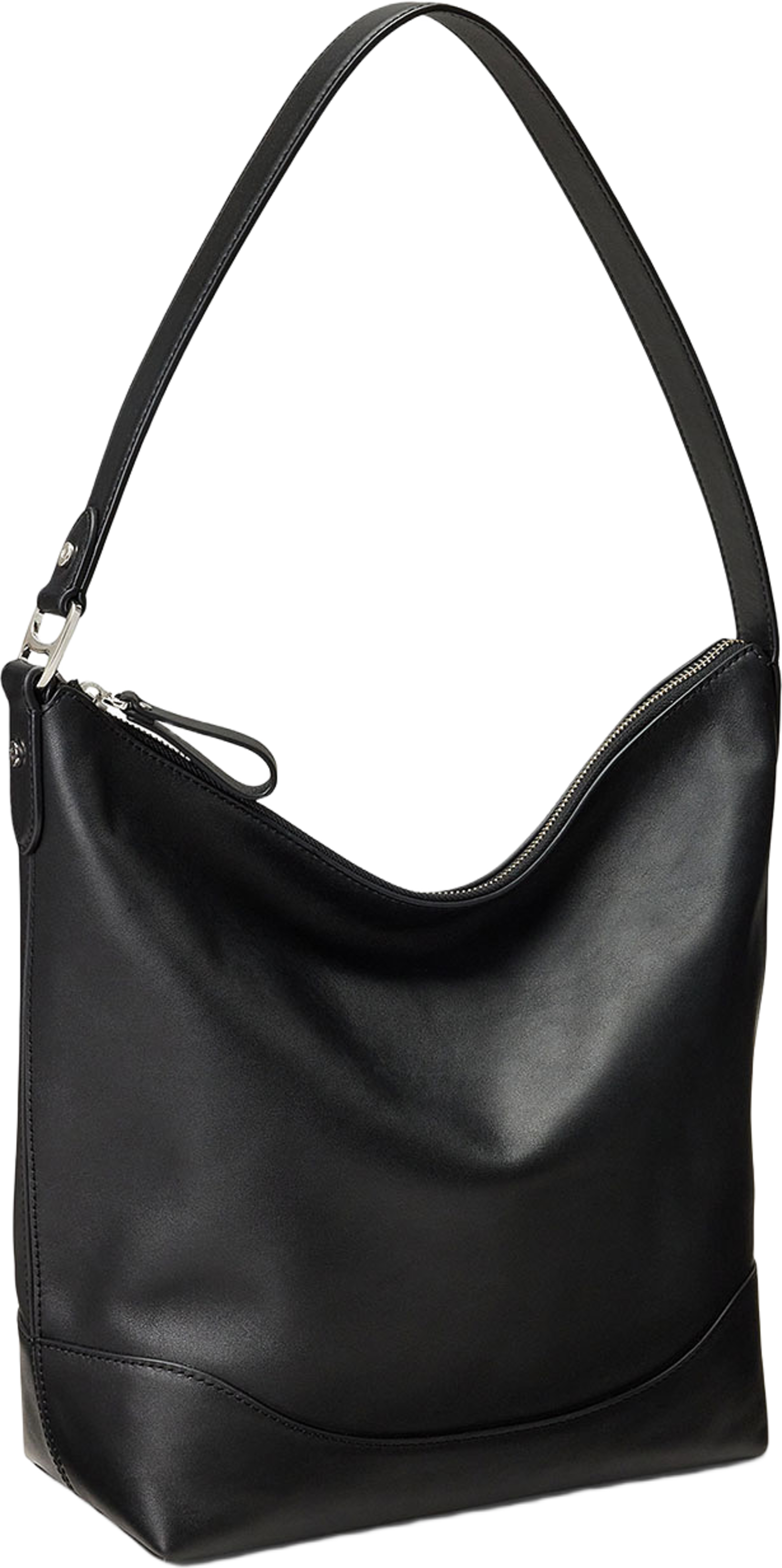 Leather Large Tasha Bucket Bag, från Lauren Ralph Lauren, i färgen Black. Klicka för att öppna bilden i stort format