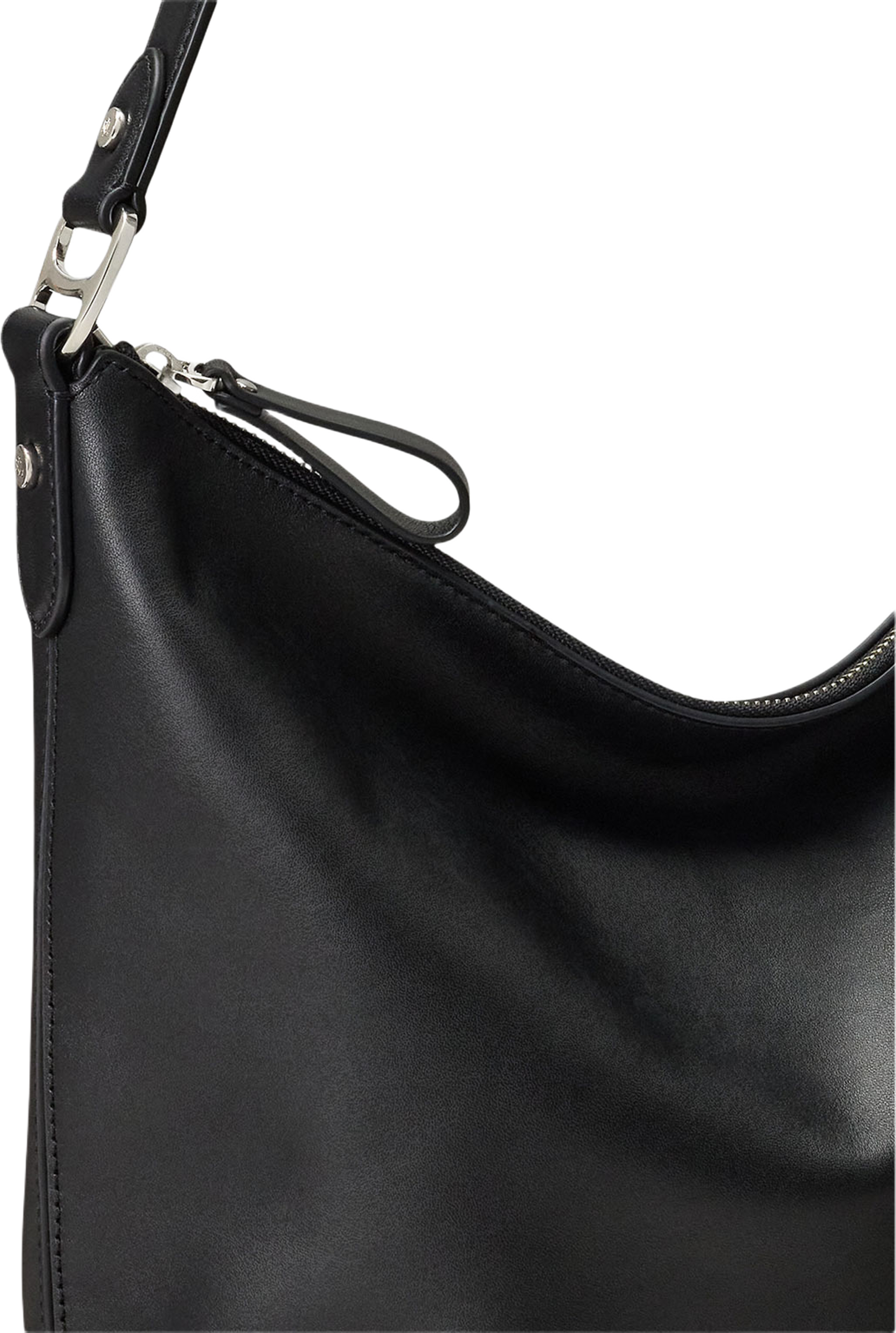 Leather Large Tasha Bucket Bag, från Lauren Ralph Lauren, i färgen Black. Klicka för att öppna bilden i stort format