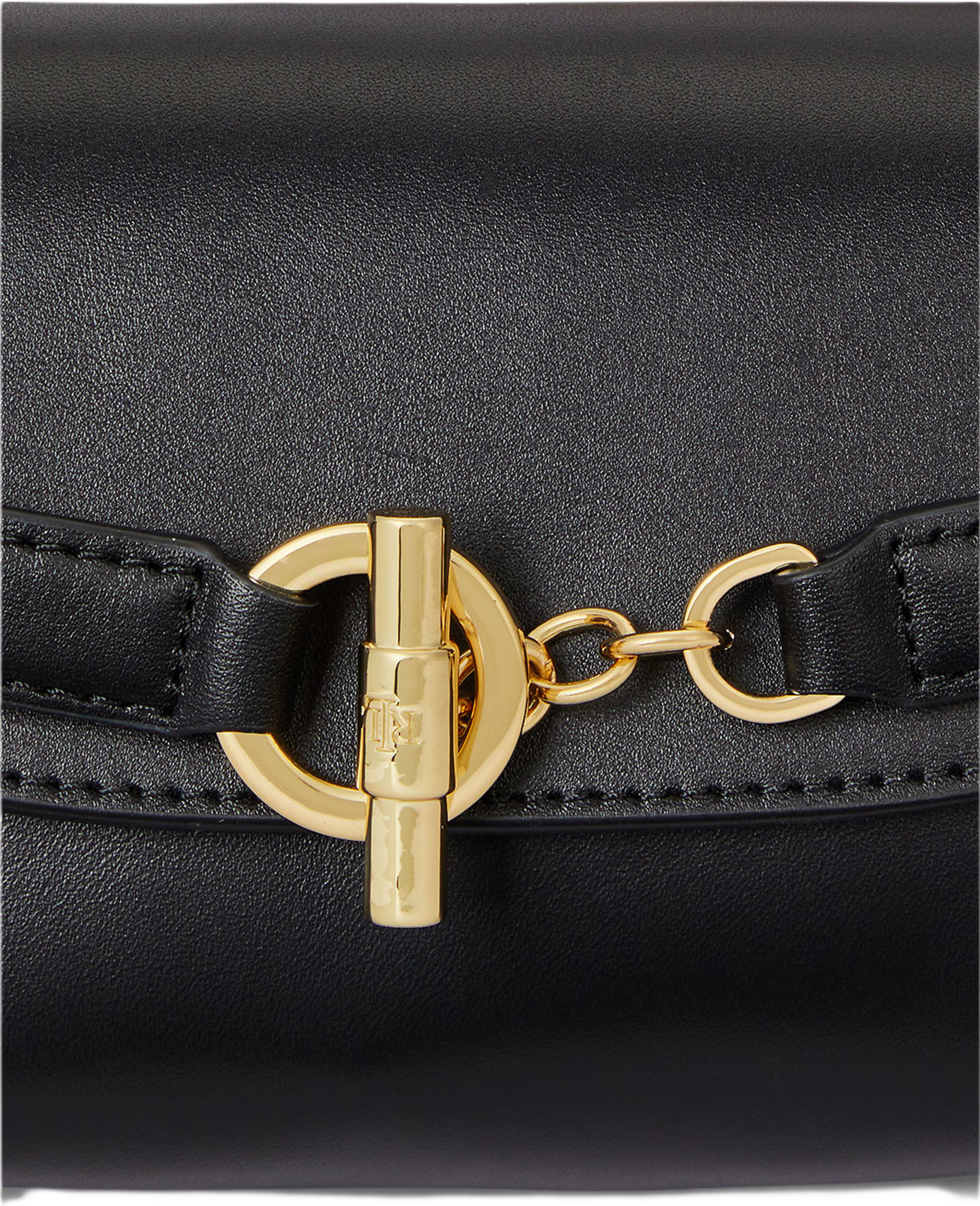 Leather Small Blaike Crossbody Bag, från Lauren Ralph Lauren, i färgen Black. Klicka för att öppna bilden i stort format