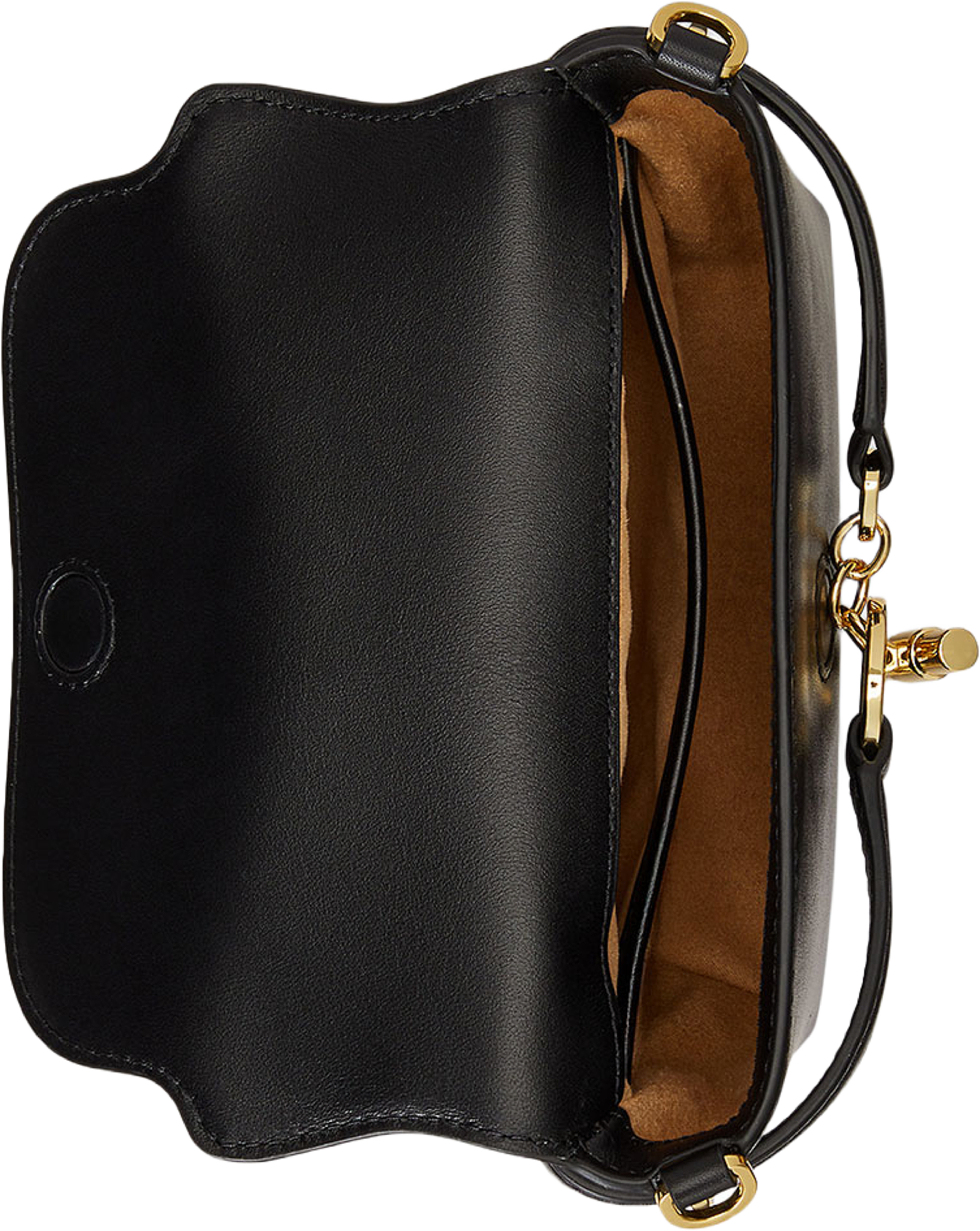 Leather Small Blaike Crossbody Bag, från Lauren Ralph Lauren, i färgen Black. Klicka för att öppna bilden i stort format