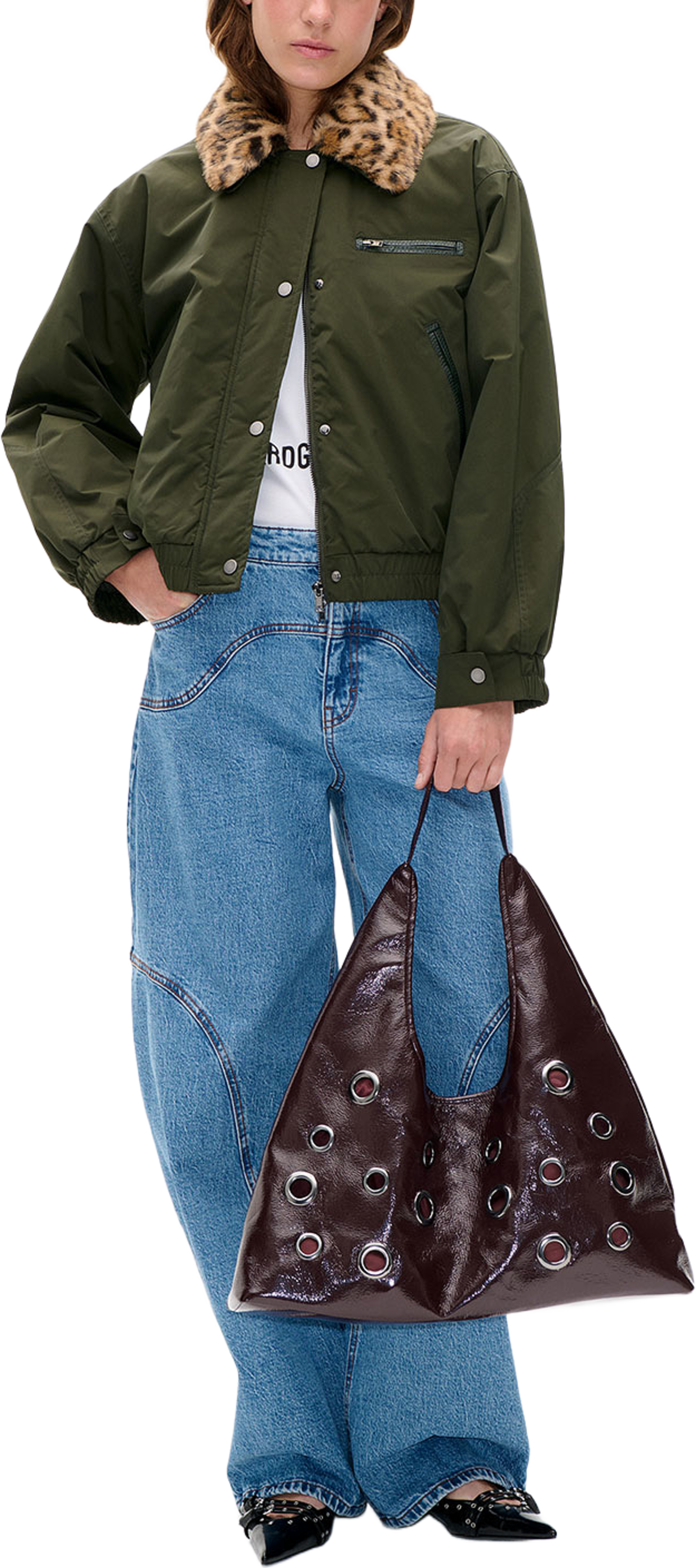 BRONTE Jacket, från Baum und Pferdgarten, i färgen Rosin Green Leopard. Klicka för att öppna bilden i stort format