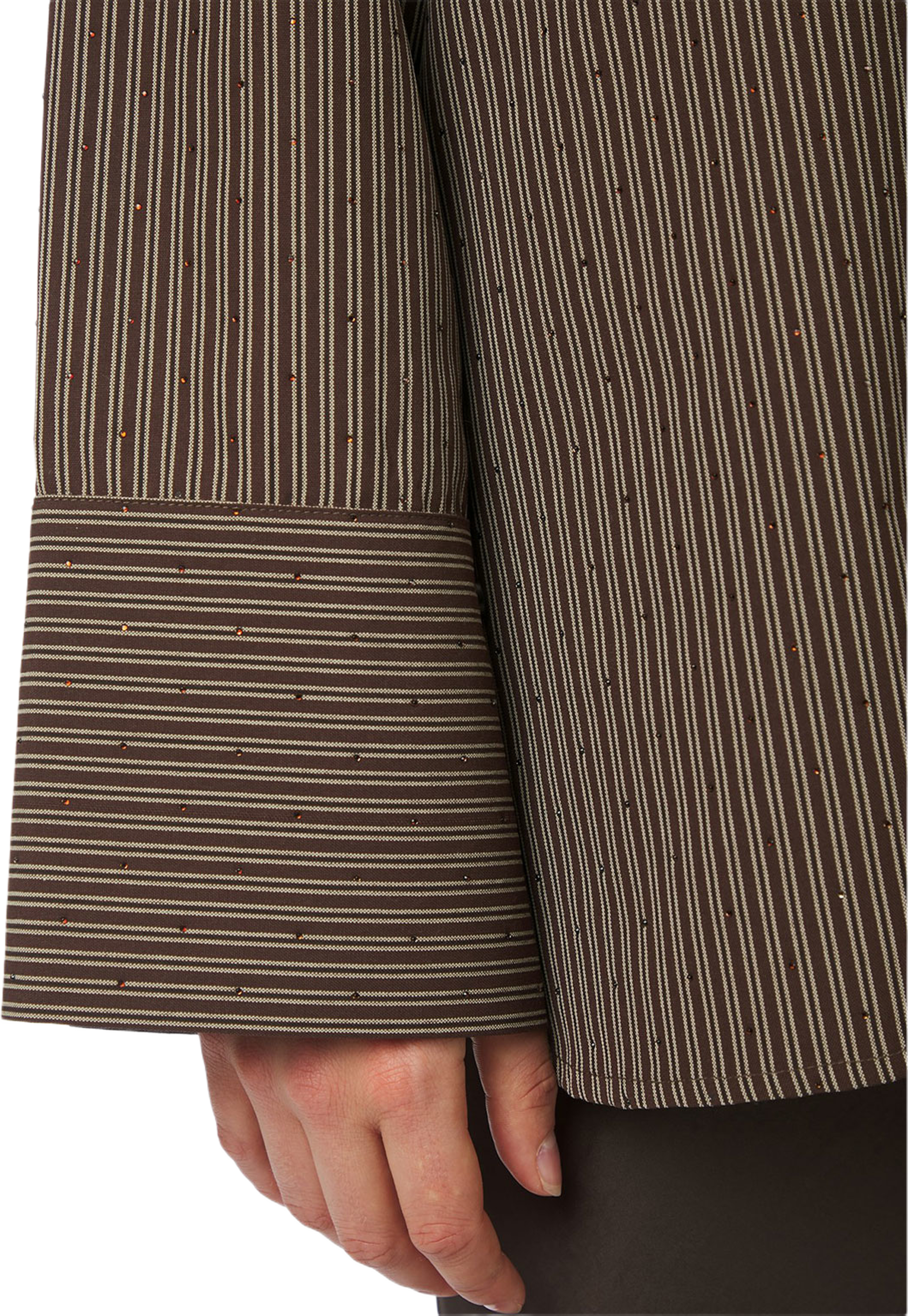 Dita Striped Line Shirt, från Neo Noir, i färgen Dark Brown. Klicka för att öppna bilden i stort format