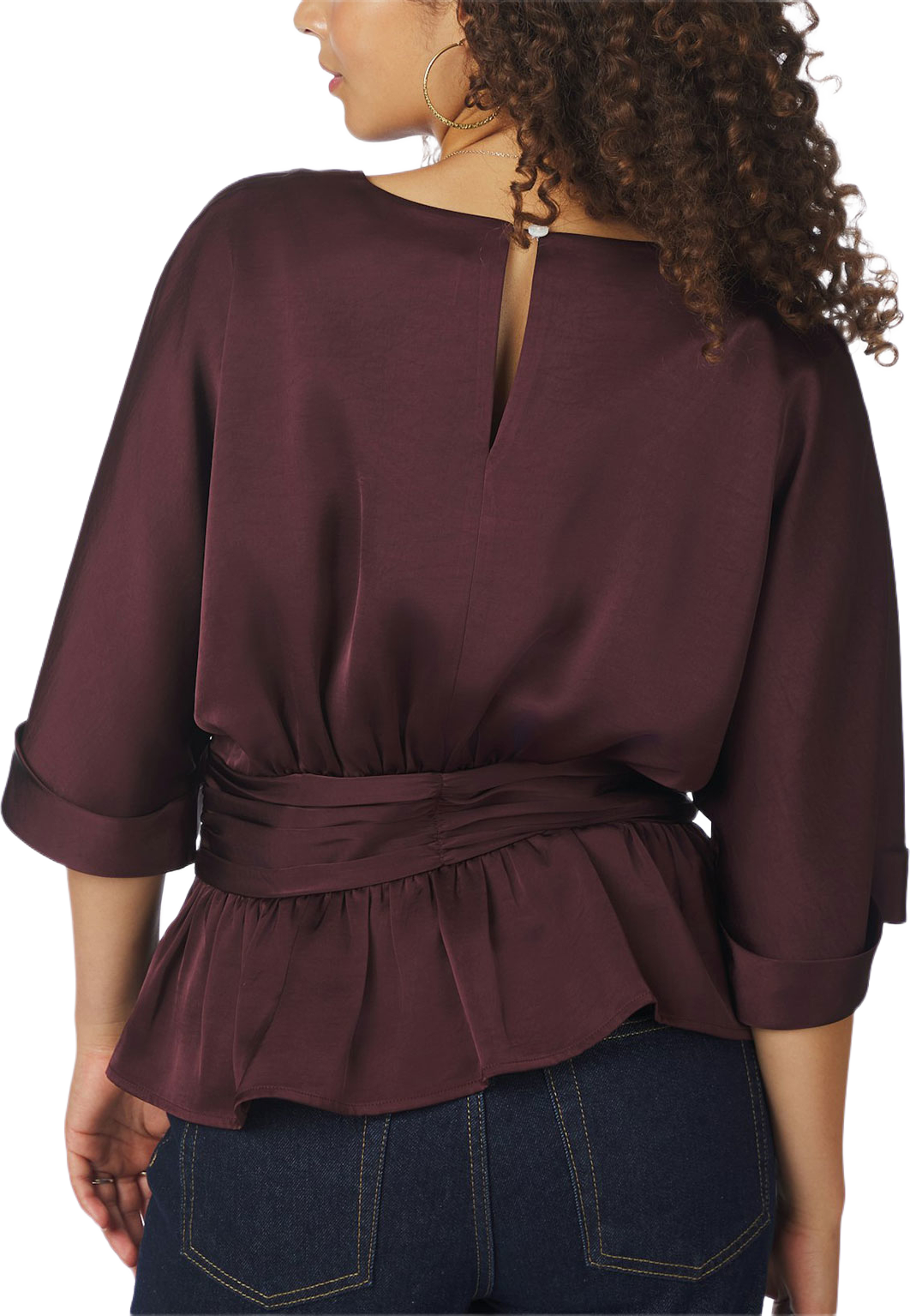 Annegret Heavy Sateen Blouse, från Neo Noir, i färgen Burgundy. Klicka för att öppna bilden i stort format