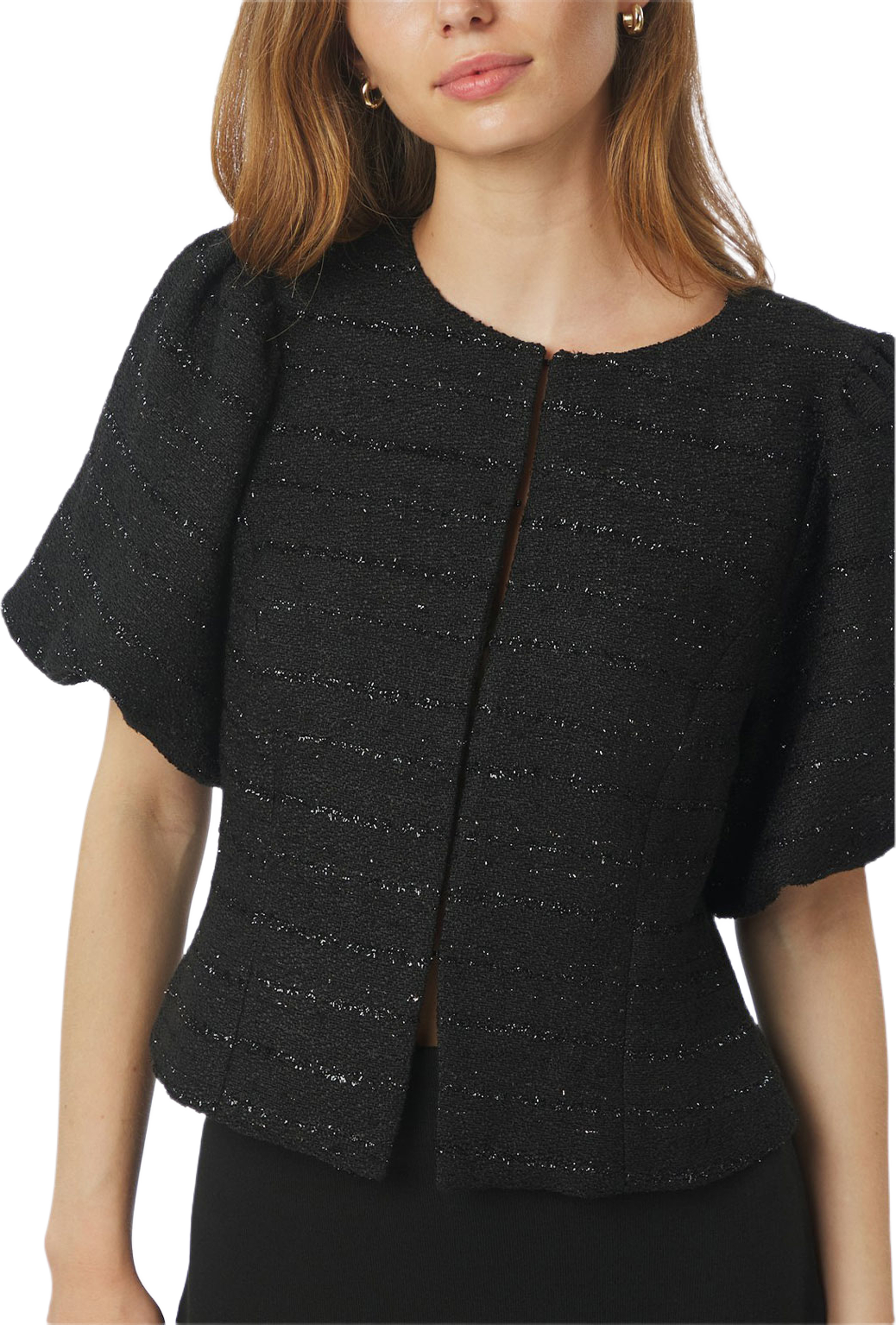 Anela Boucle Blouse, från Neo Noir, i färgen Black. Klicka för att öppna bilden i stort format