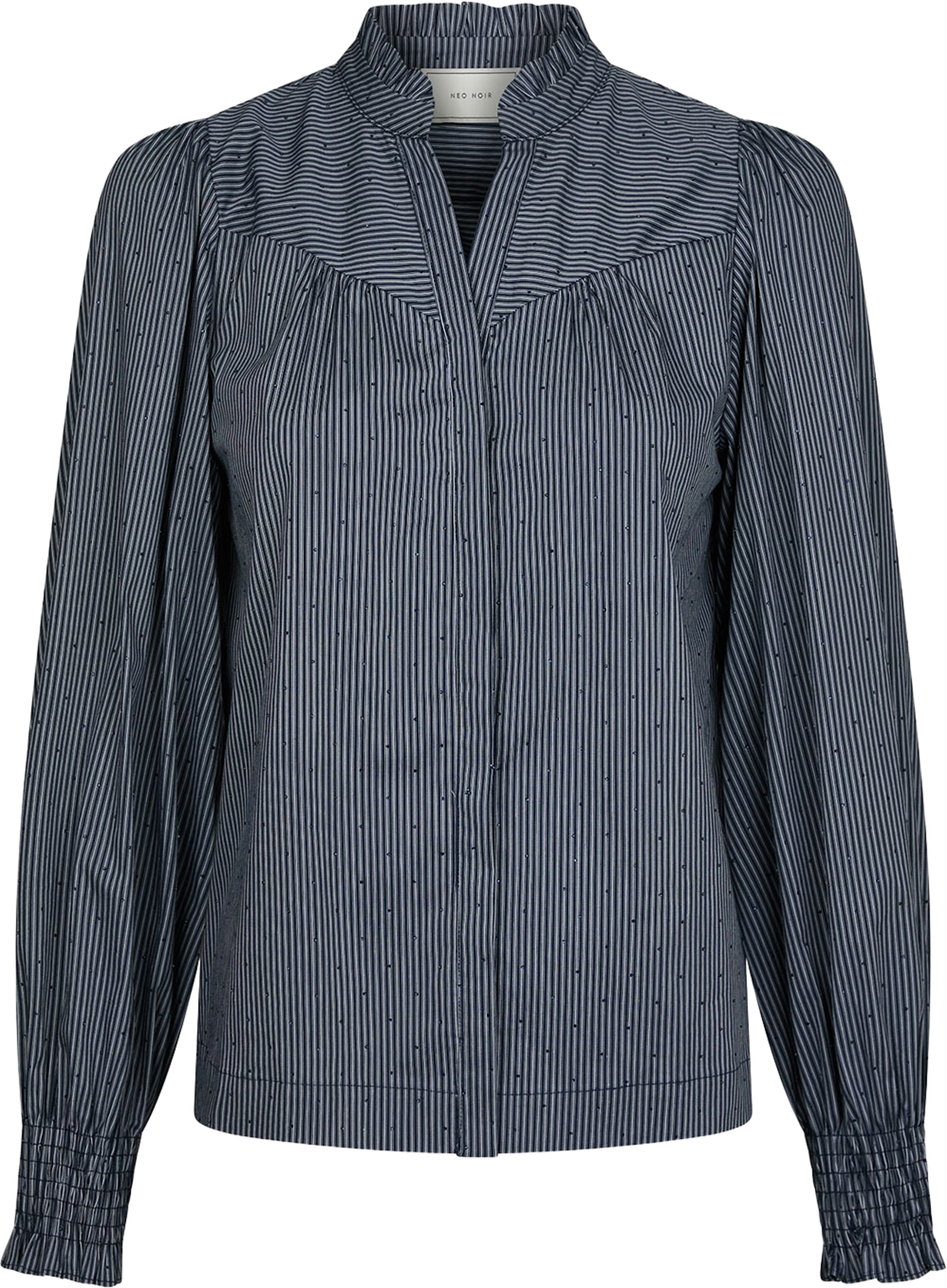 Astrida Stripe Stone Blouse, från Neo Noir, i färgen Navy. Klicka för att öppna bilden i stort format