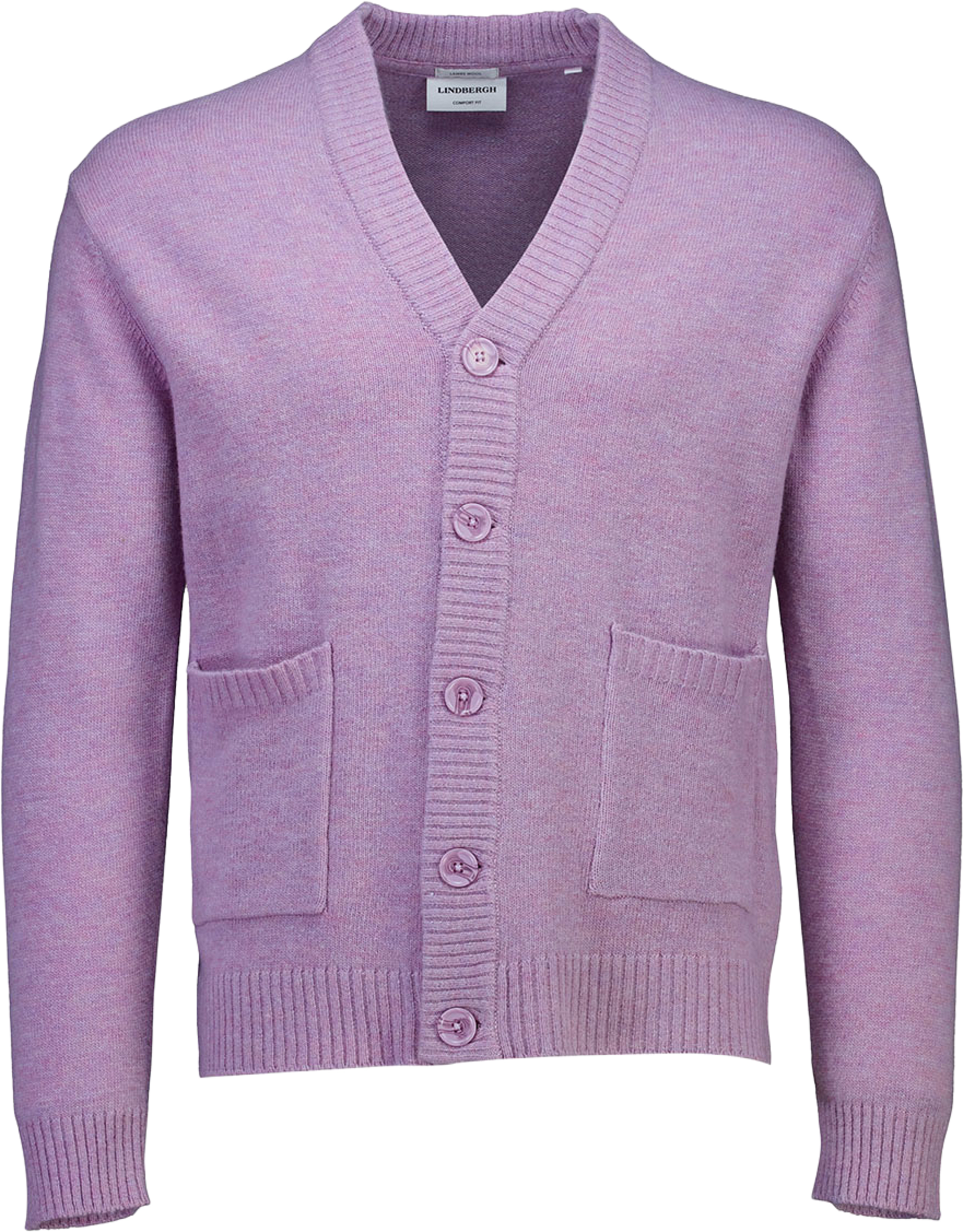 Lindbergh Lambswool button cardigan Knit, från Lindbergh, i färgen Lavender Mel. Klicka för att öppna bilden i stort format