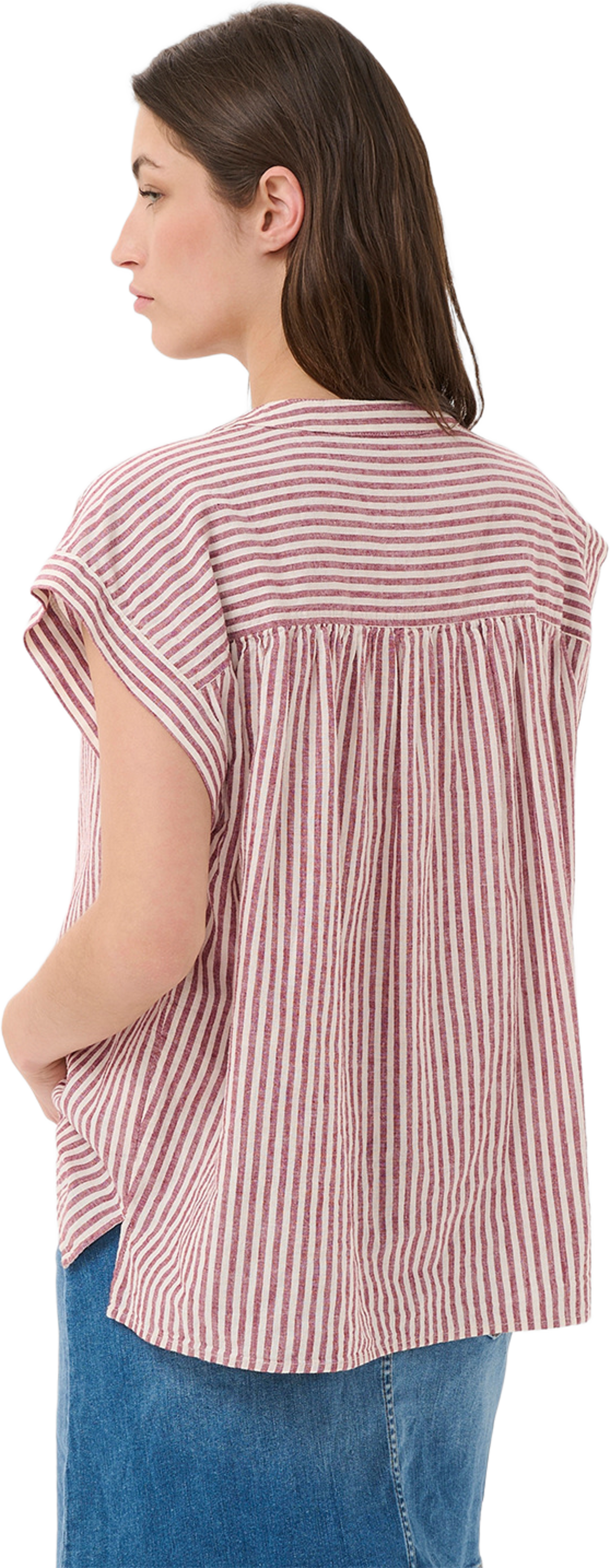 Bettina Blouse, från Part Two, i färgen Burnt Russet Stripe. Klicka för att öppna bilden i stort format