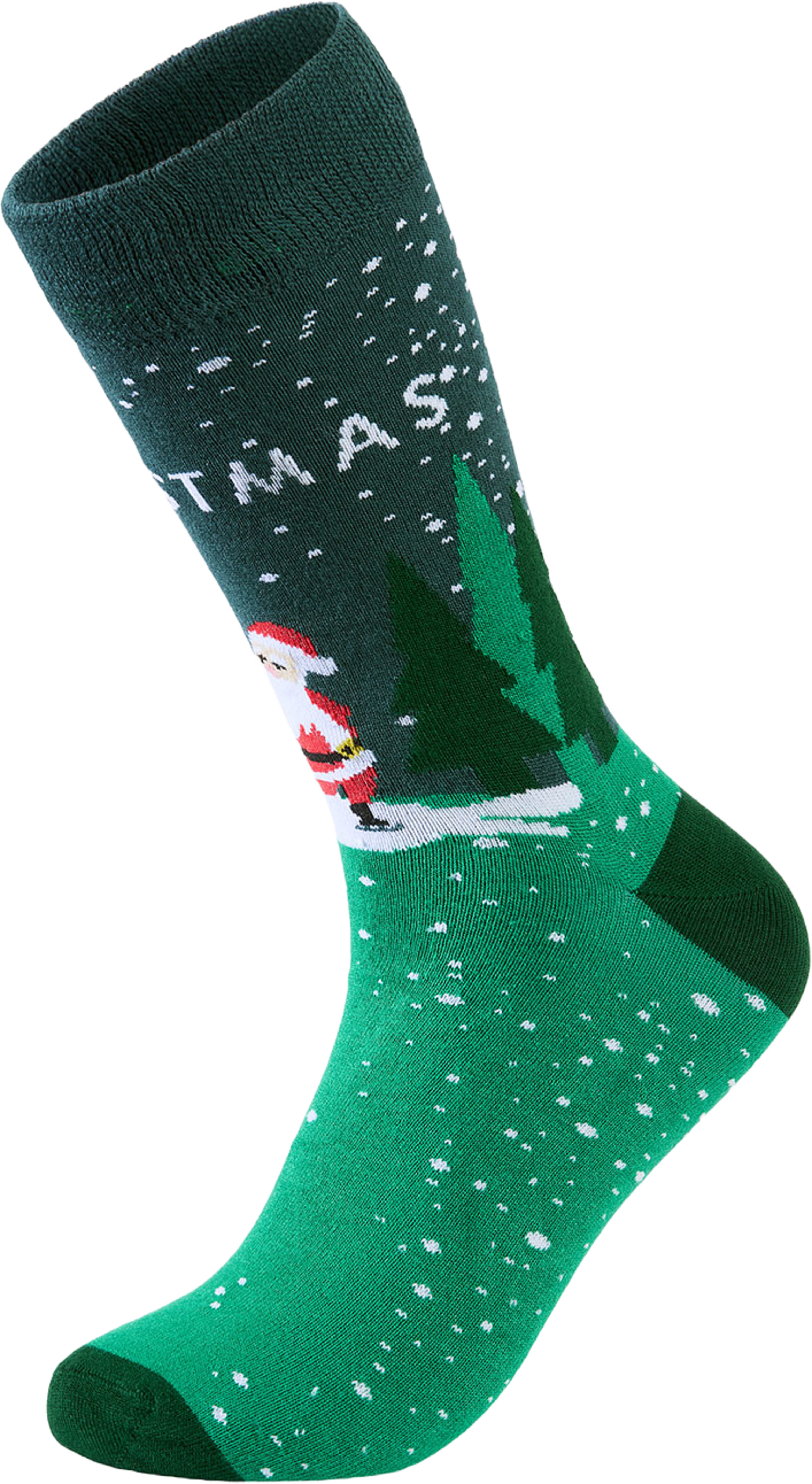 Christmas Bamboo Socks, från Lindbergh, i färgen Green. Klicka för att öppna bilden i stort format