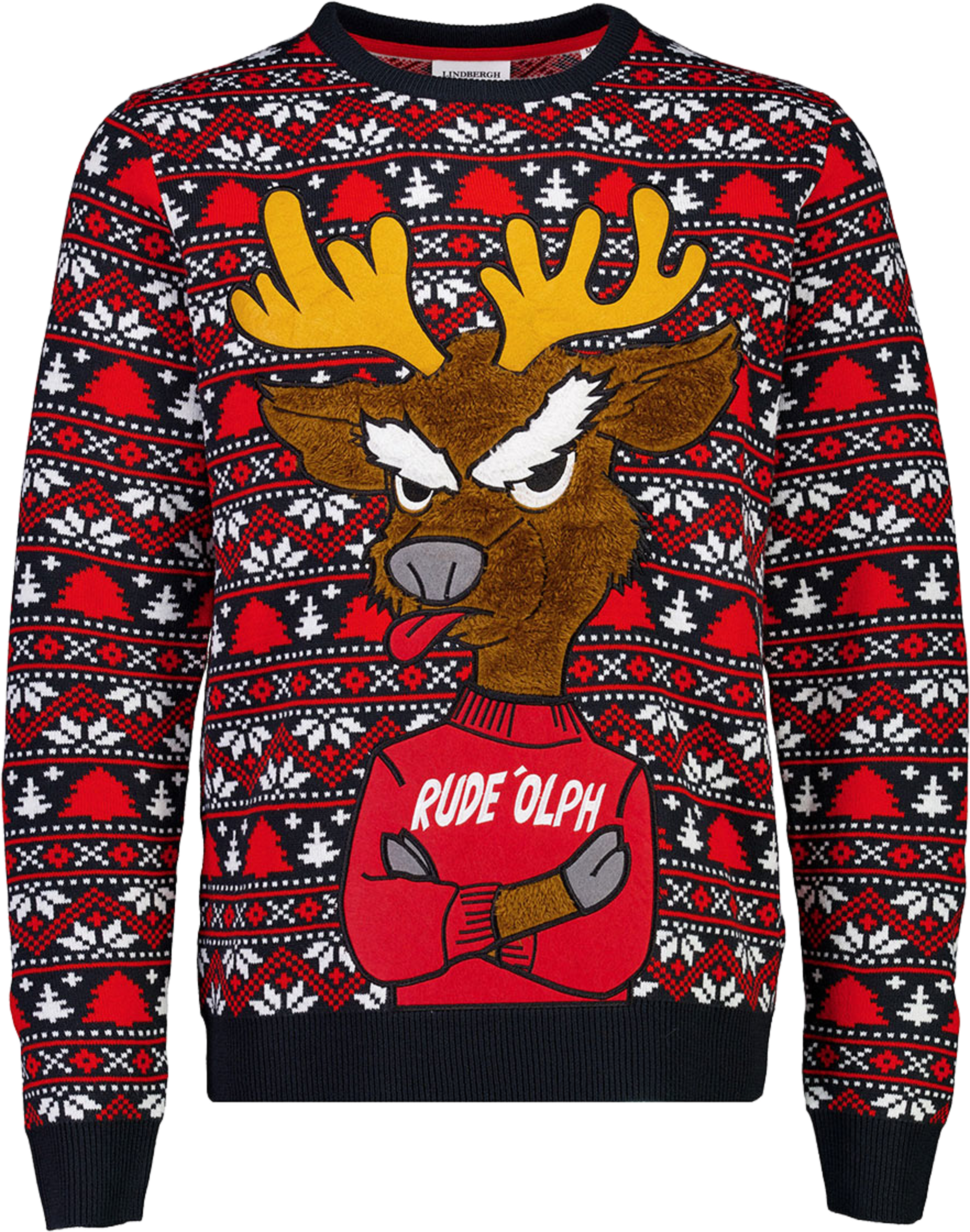 3D Xmas knit Knit, från Lindbergh, i färgen Navy. Klicka för att öppna bilden i stort format