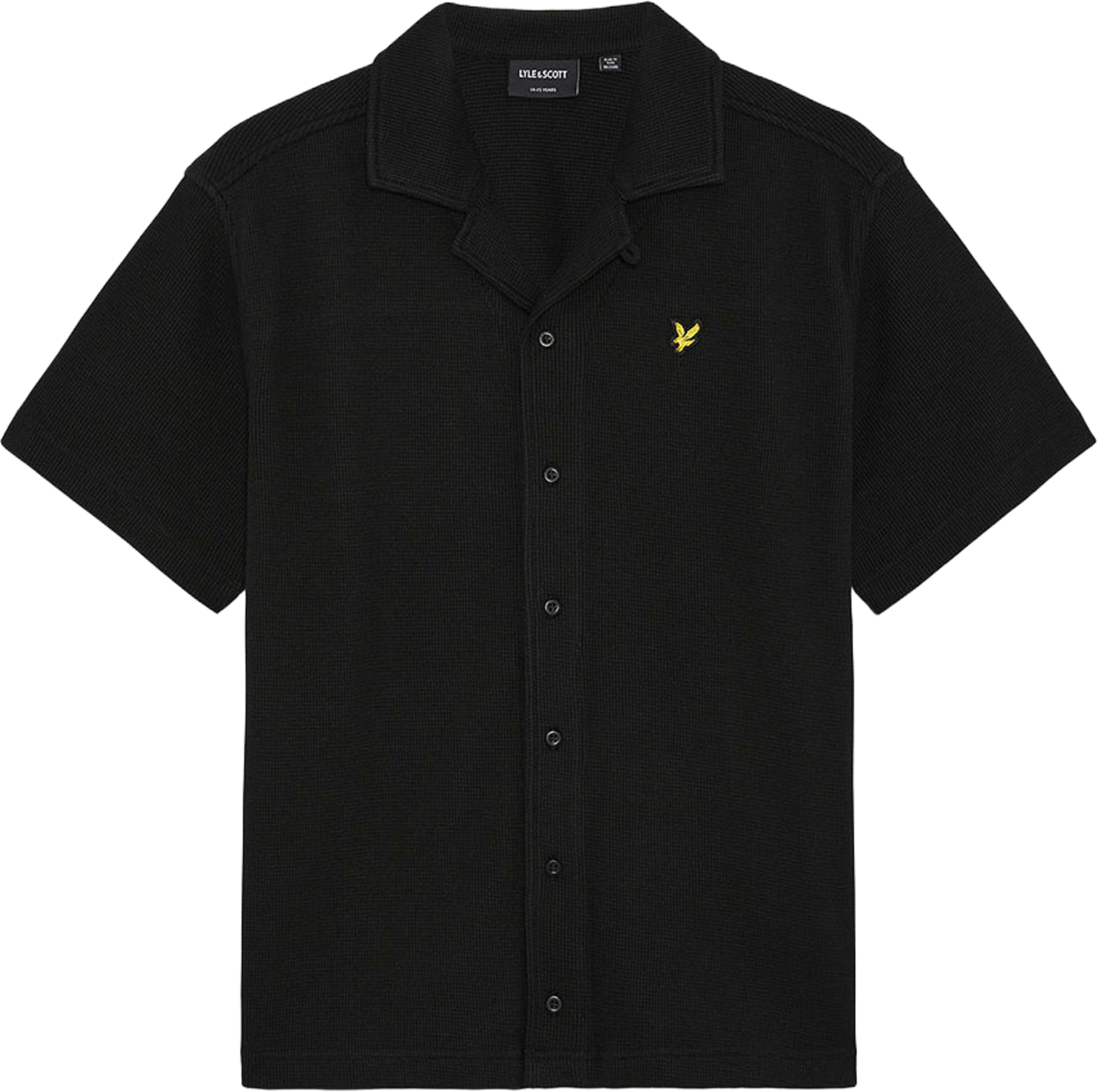 SS Waffle Shirt, från Lyle & Scott, i färgen Jet Black. Klicka för att öppna bilden i stort format