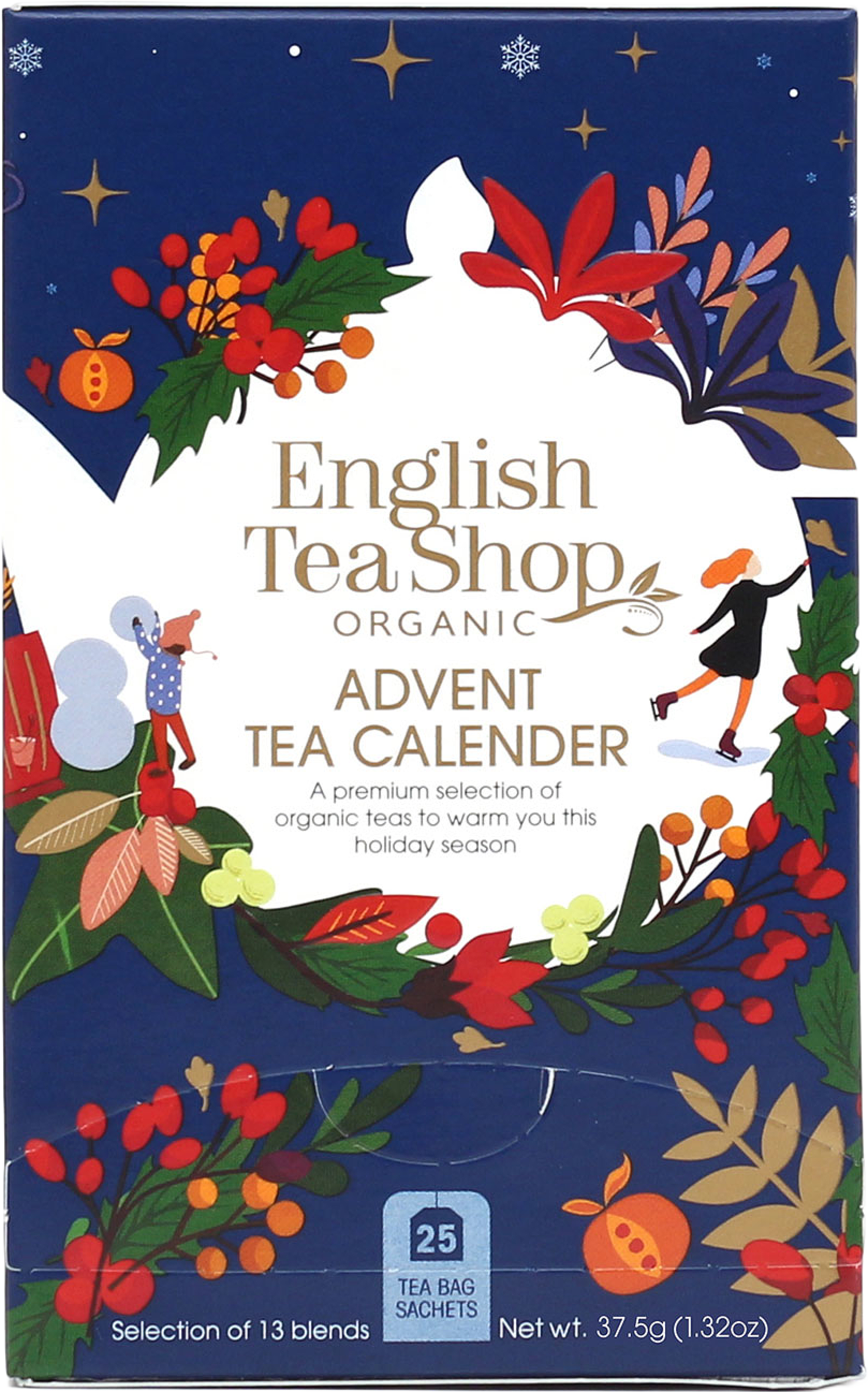Adventskalender 25 tepåsar, 13 smaker EKO, från English Tea Shop, i färgen Blå. Klicka för att öppna bilden i stort format
